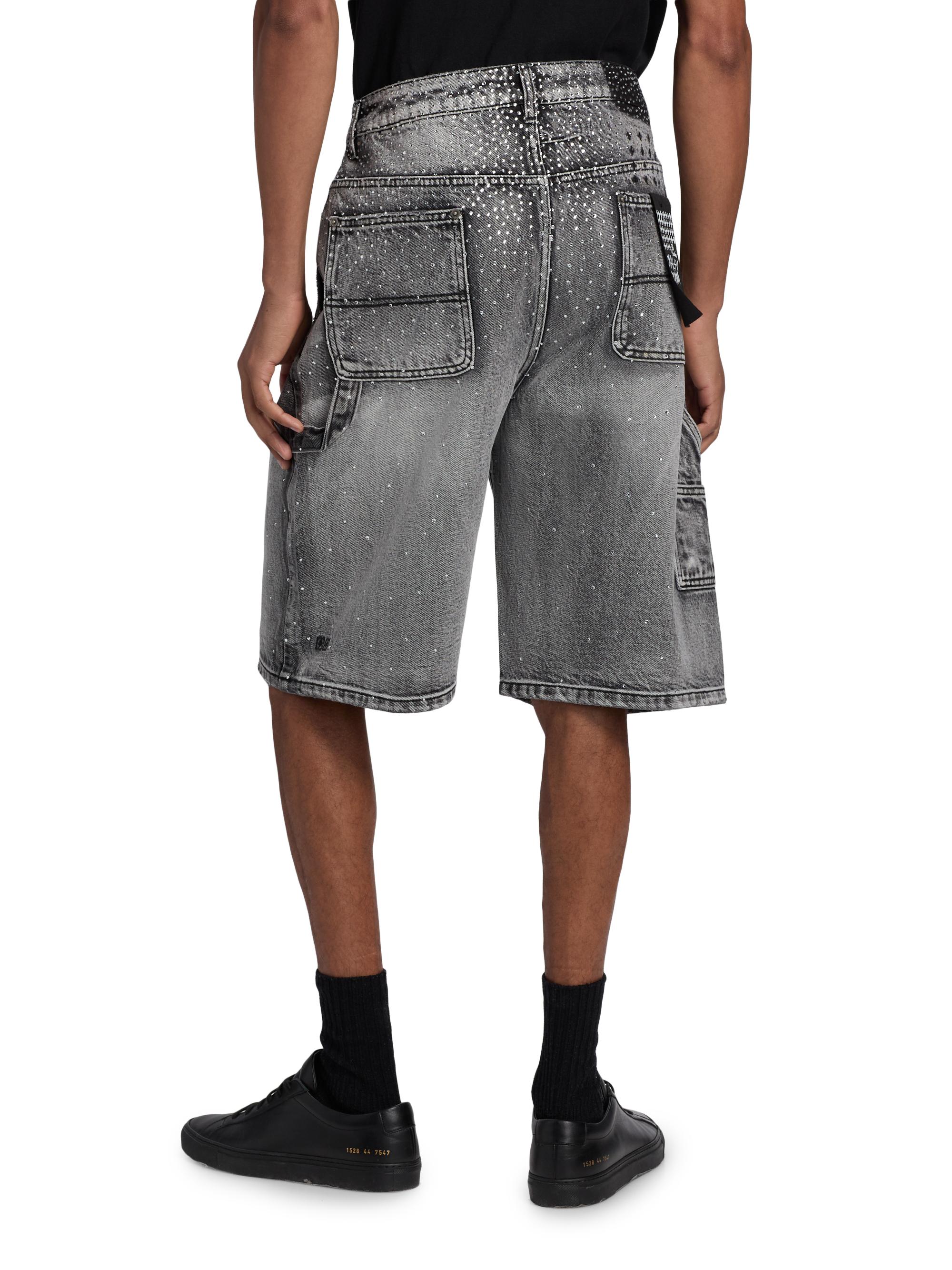 Ksubi Men's Maxx Operator Konkrete Crystal Carpenter Shorts - Charcoal | Thumbnail 5