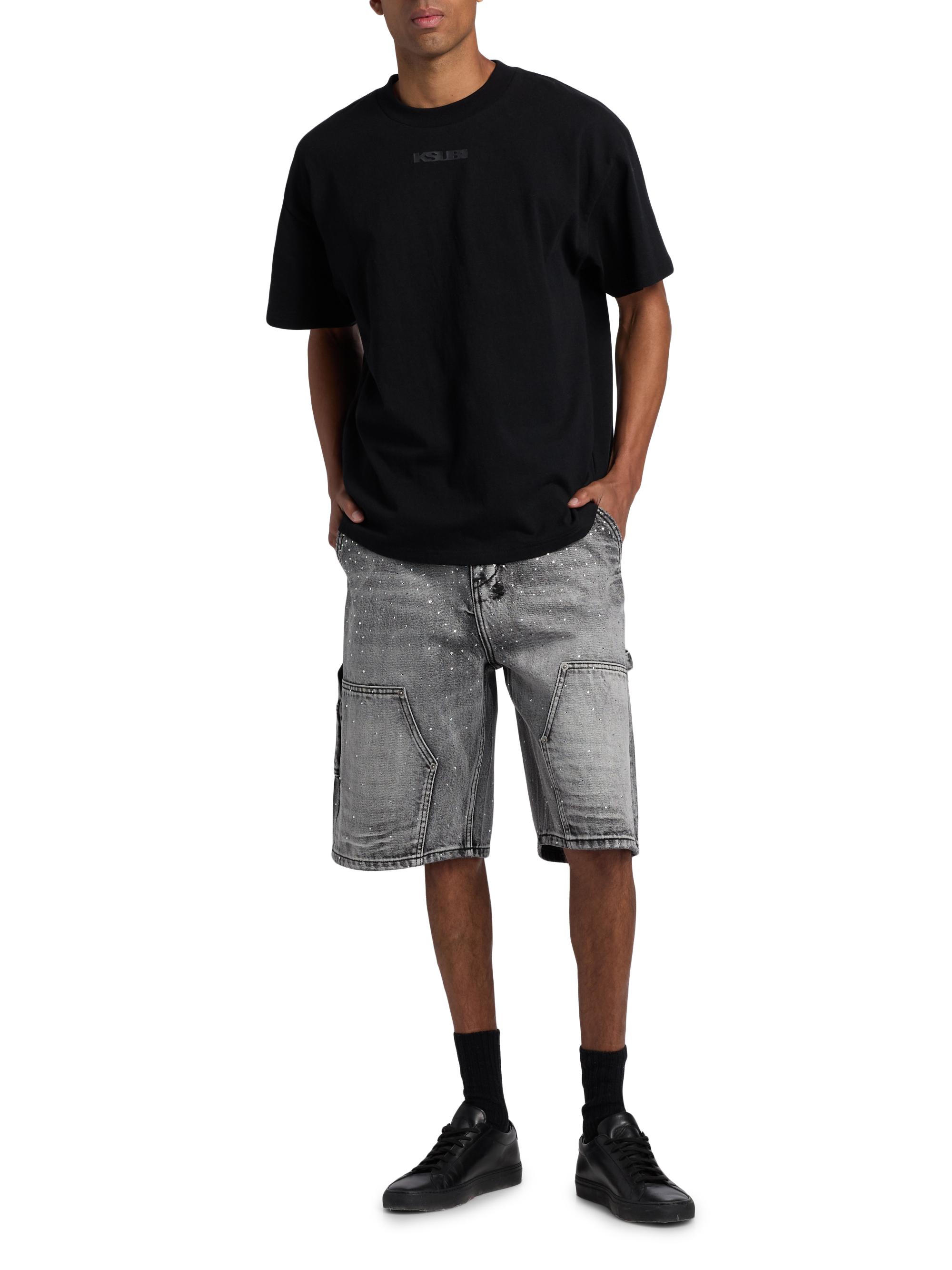 Ksubi Men's Maxx Operator Konkrete Crystal Carpenter Shorts - Charcoal | Thumbnail 2