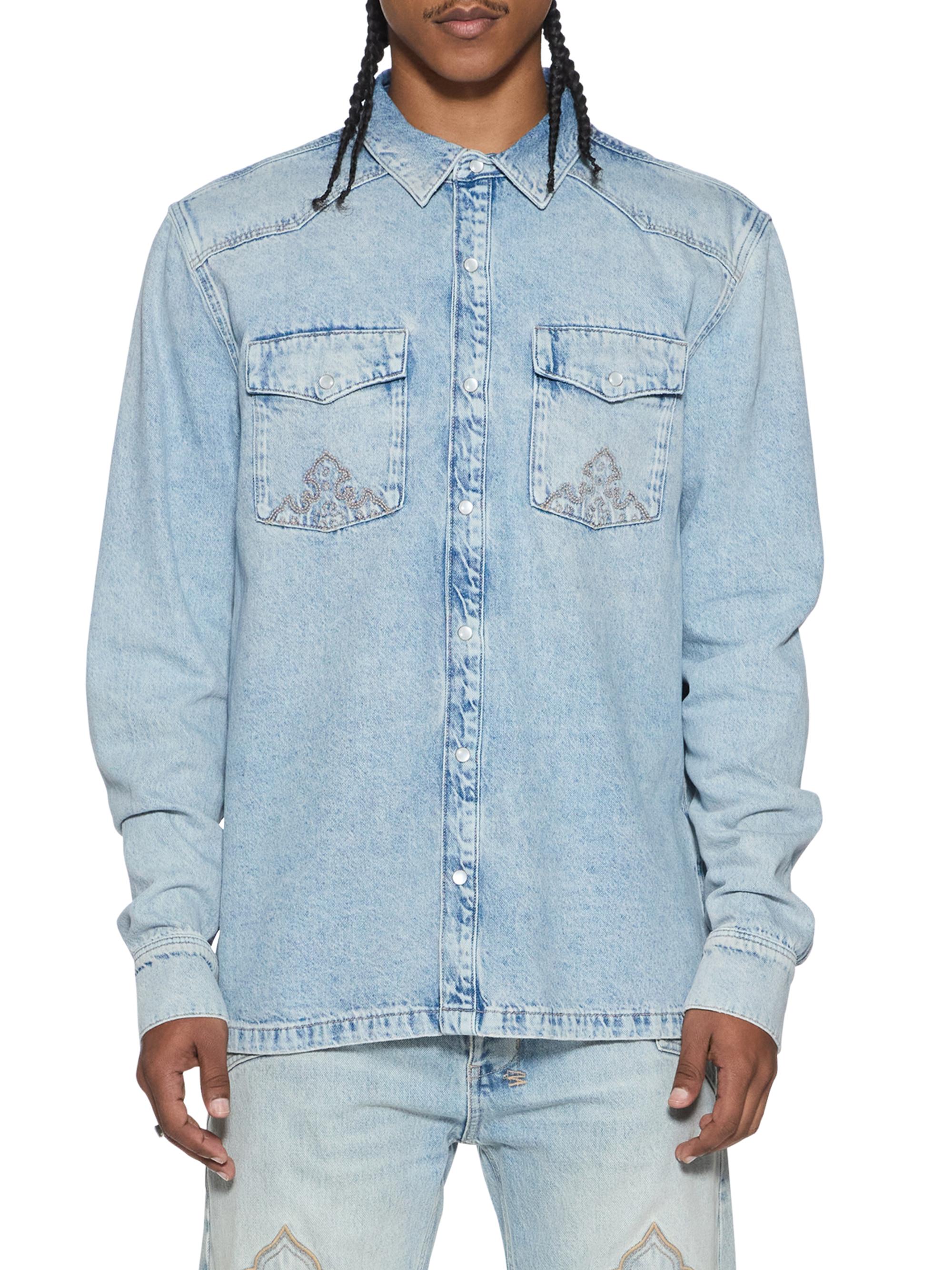 Ksubi Men's Whiplash Western-Style Denim Button-Front Shirt - Denim