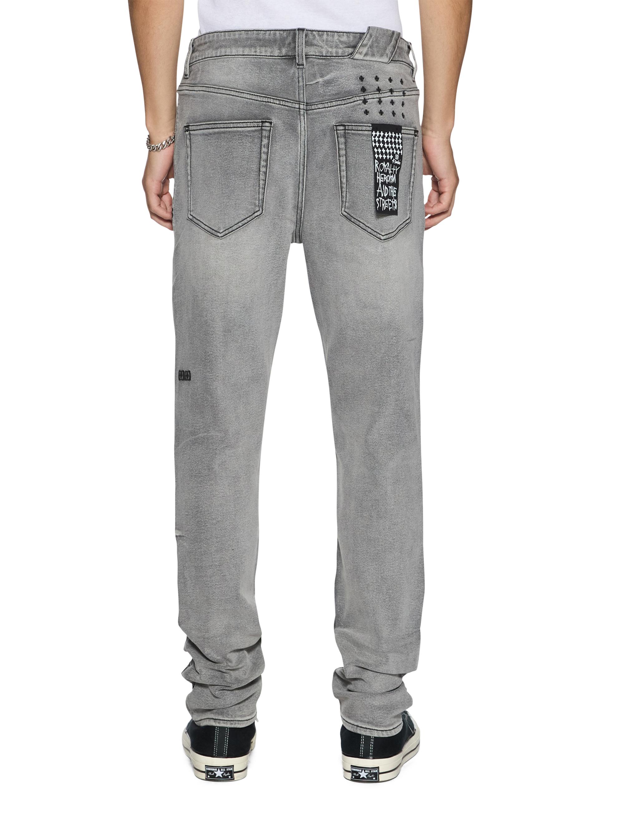 Ksubi Men's Chitch Graphic Cotton Tapered-Leg Jeans - Grey | Thumbnail 4