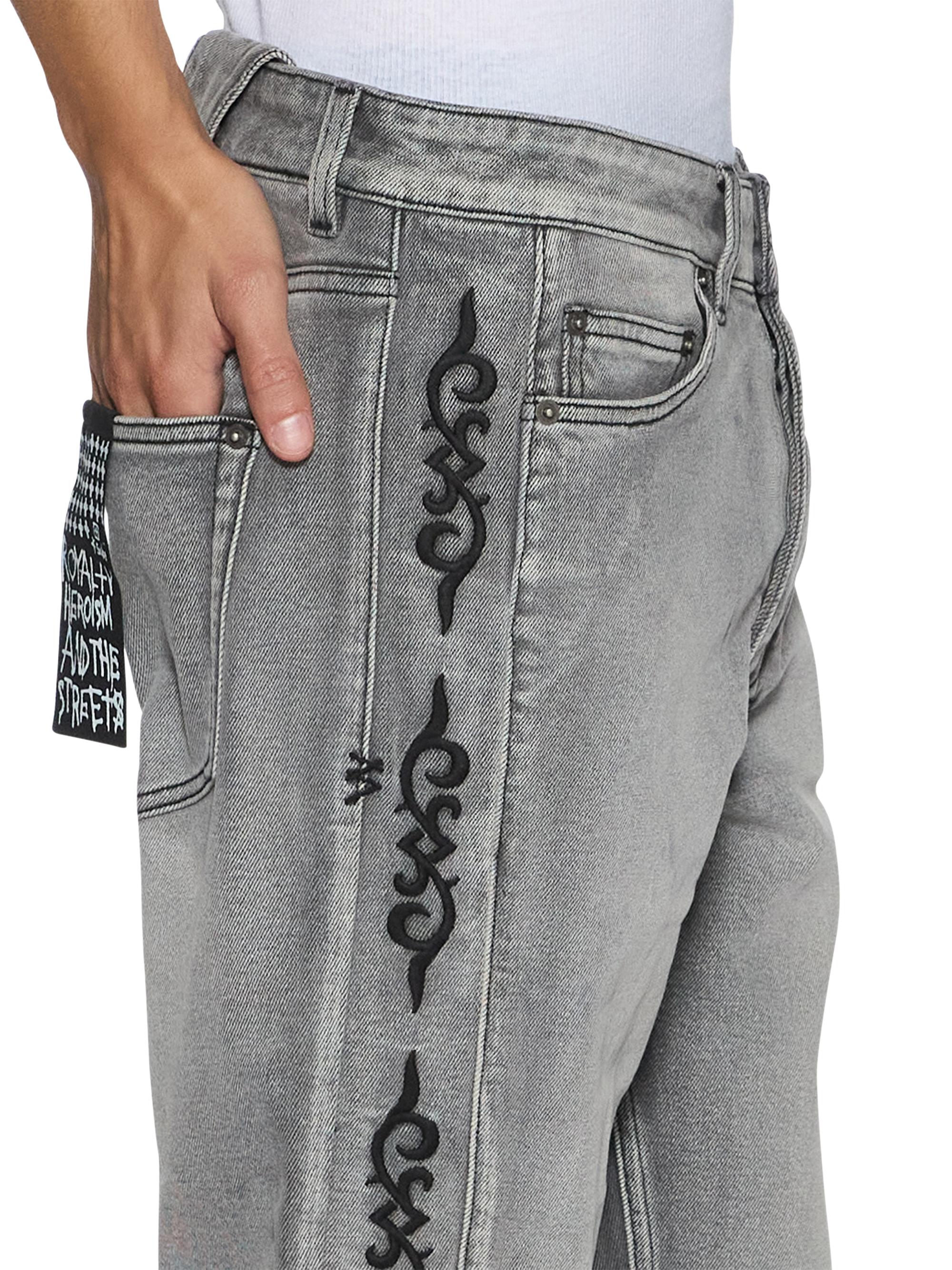 Ksubi Men's Chitch Graphic Cotton Tapered-Leg Jeans - Grey | Thumbnail 5