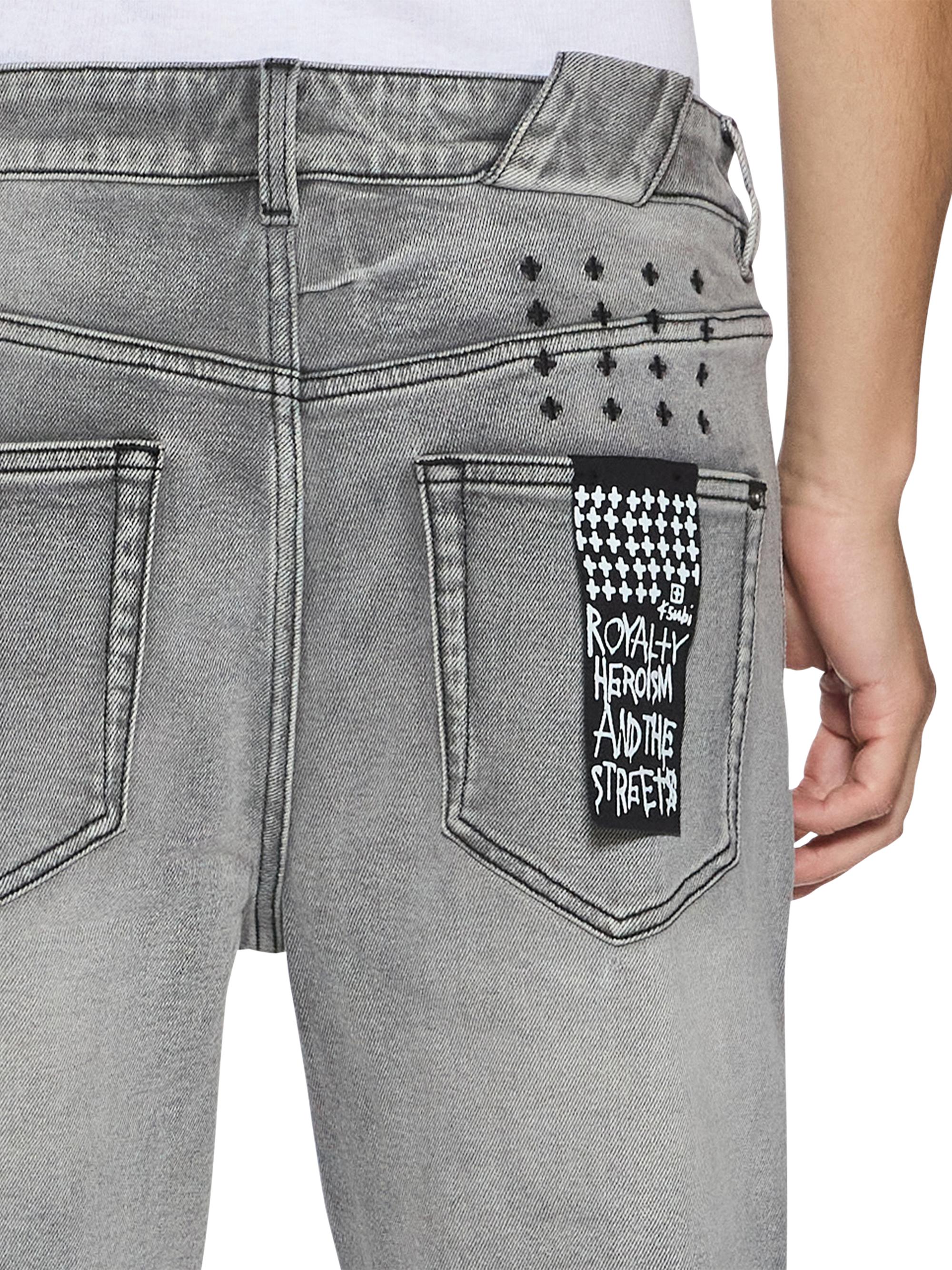Ksubi Men's Chitch Graphic Cotton Tapered-Leg Jeans - Grey | Thumbnail 6