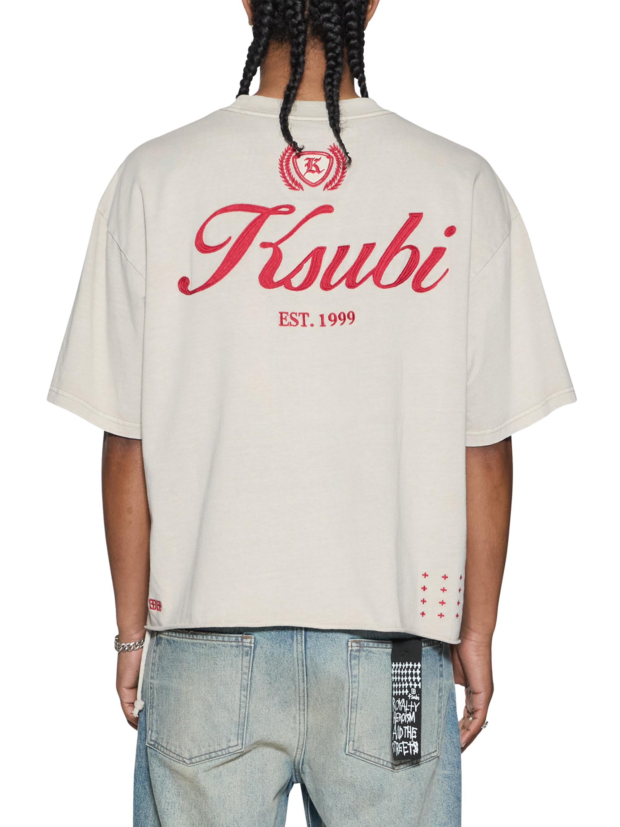 Ksubi Men's Klasse Halen Logo Cotton Oversized T-Shirt - Grey | Thumbnail 3