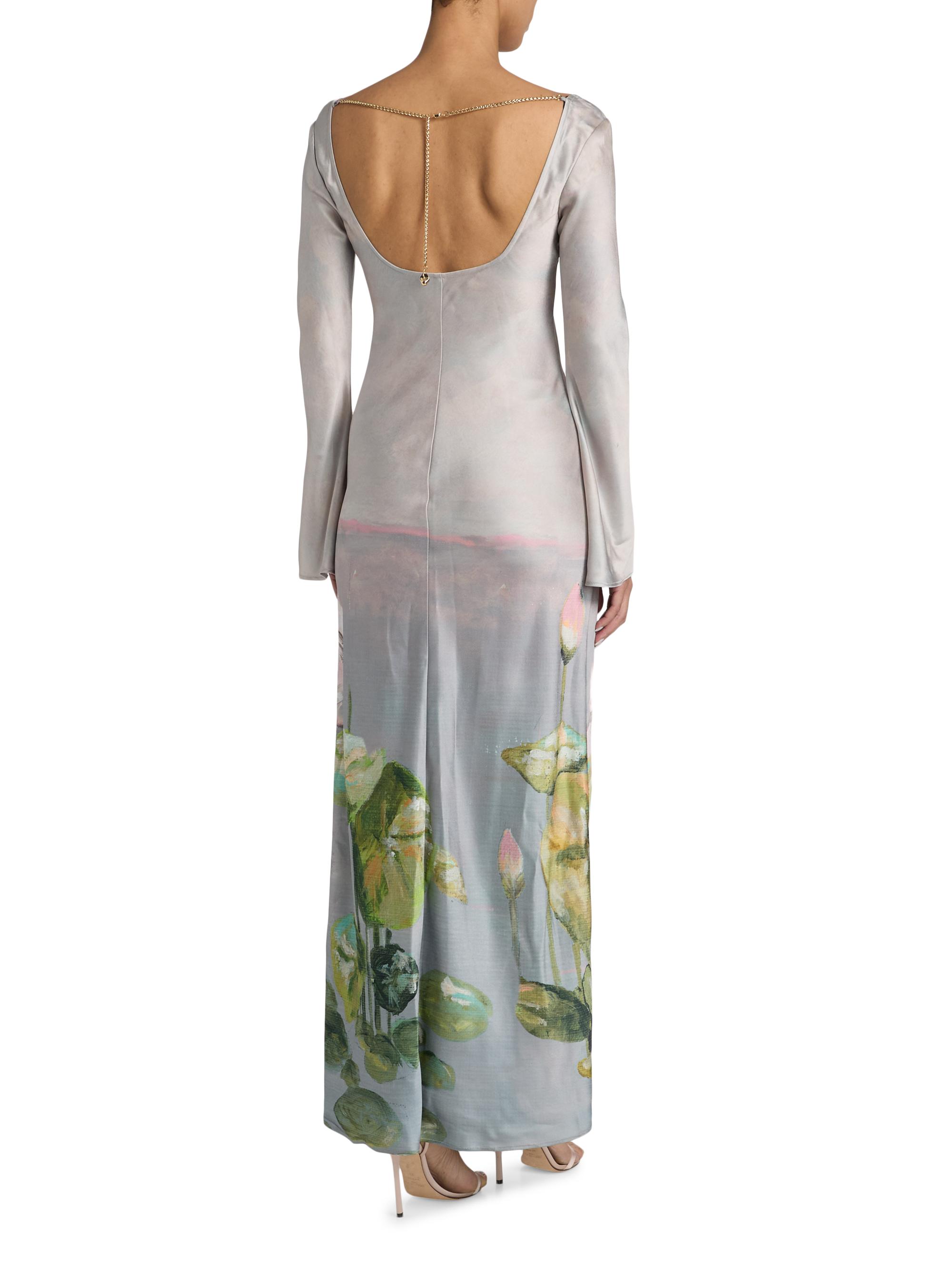 Acler Callaly Swan Satin Scoopneck Maxi Dress | Saks Fifth Avenue