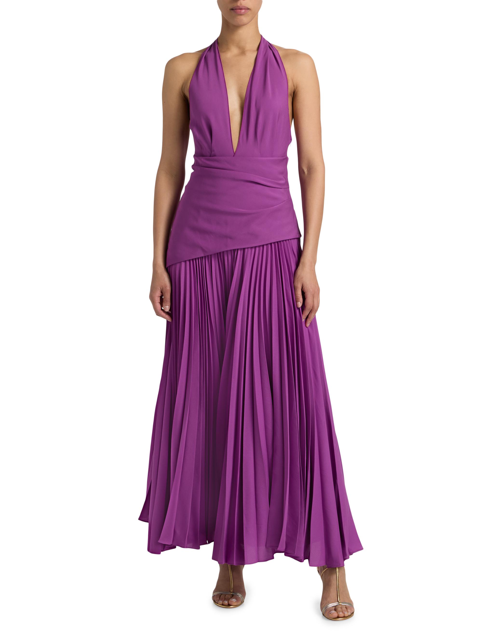 acler pleated dress Acler Leasgill Linen-blend Pleated Midi Dress
