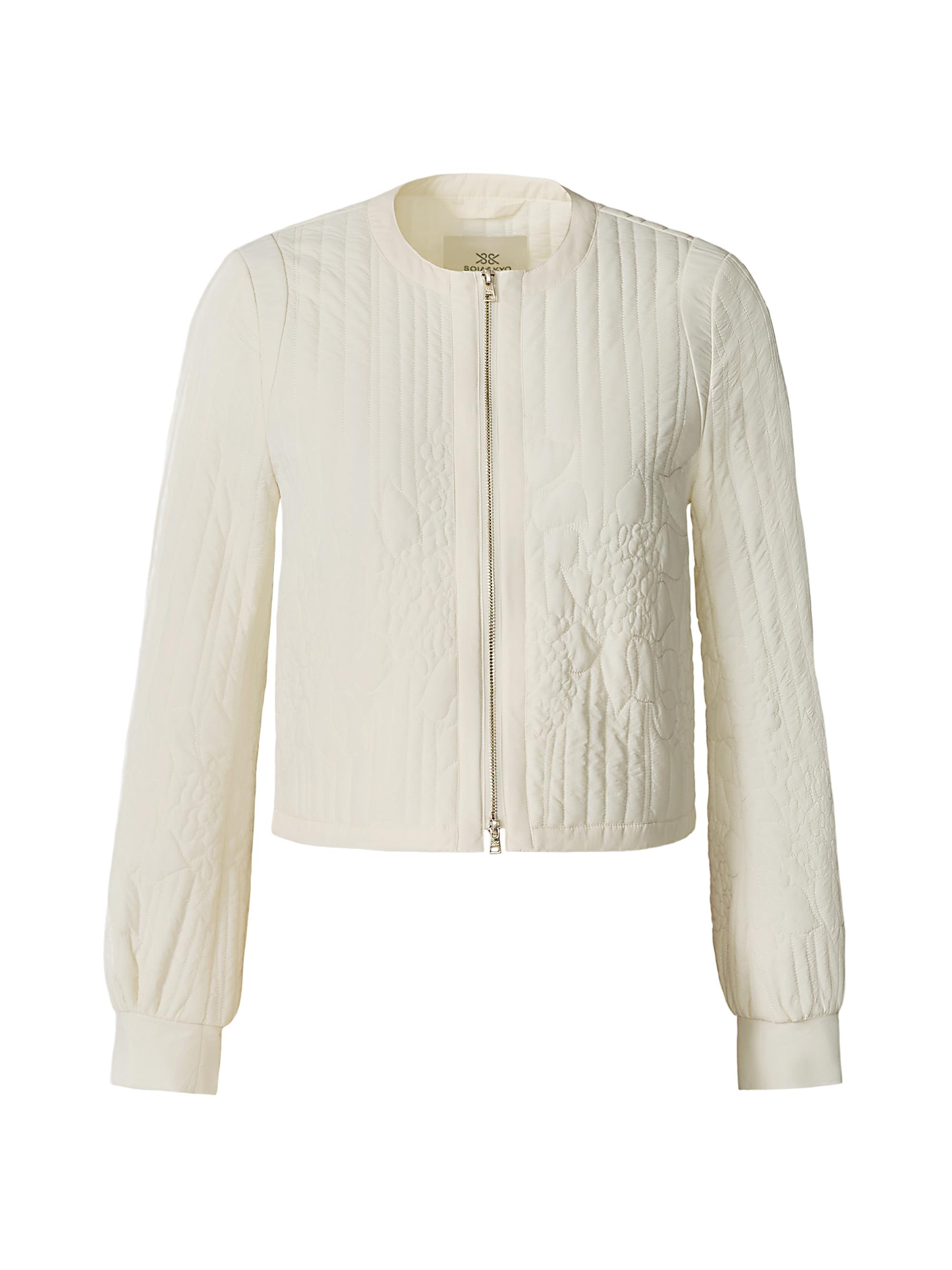 Soia & Kyo Women's Reita Floral Quilted Bomber Jacket - Sidewalk Chalk