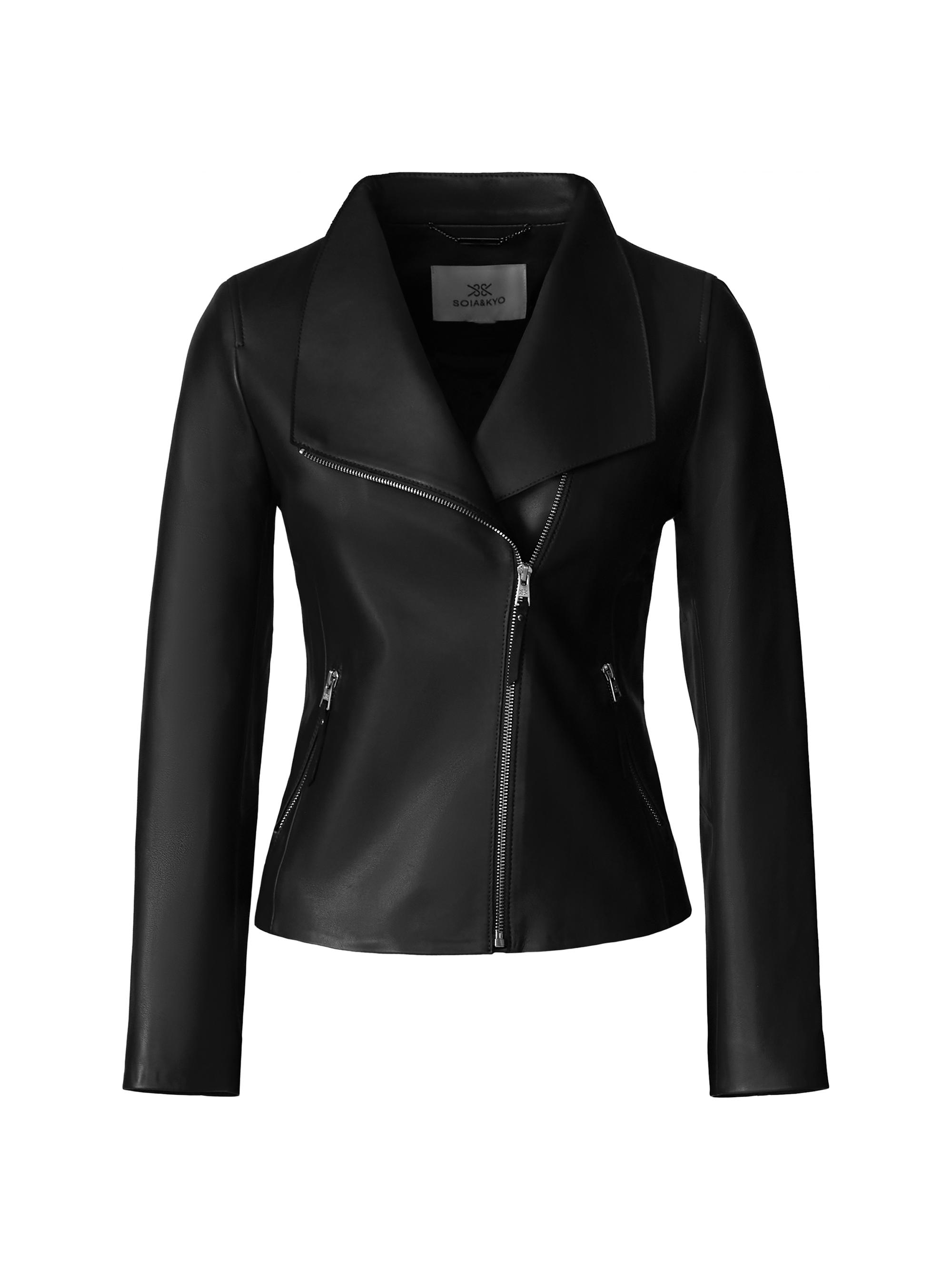 Soia & Kyo Women's Catherine Leather Biker Jacket - Black