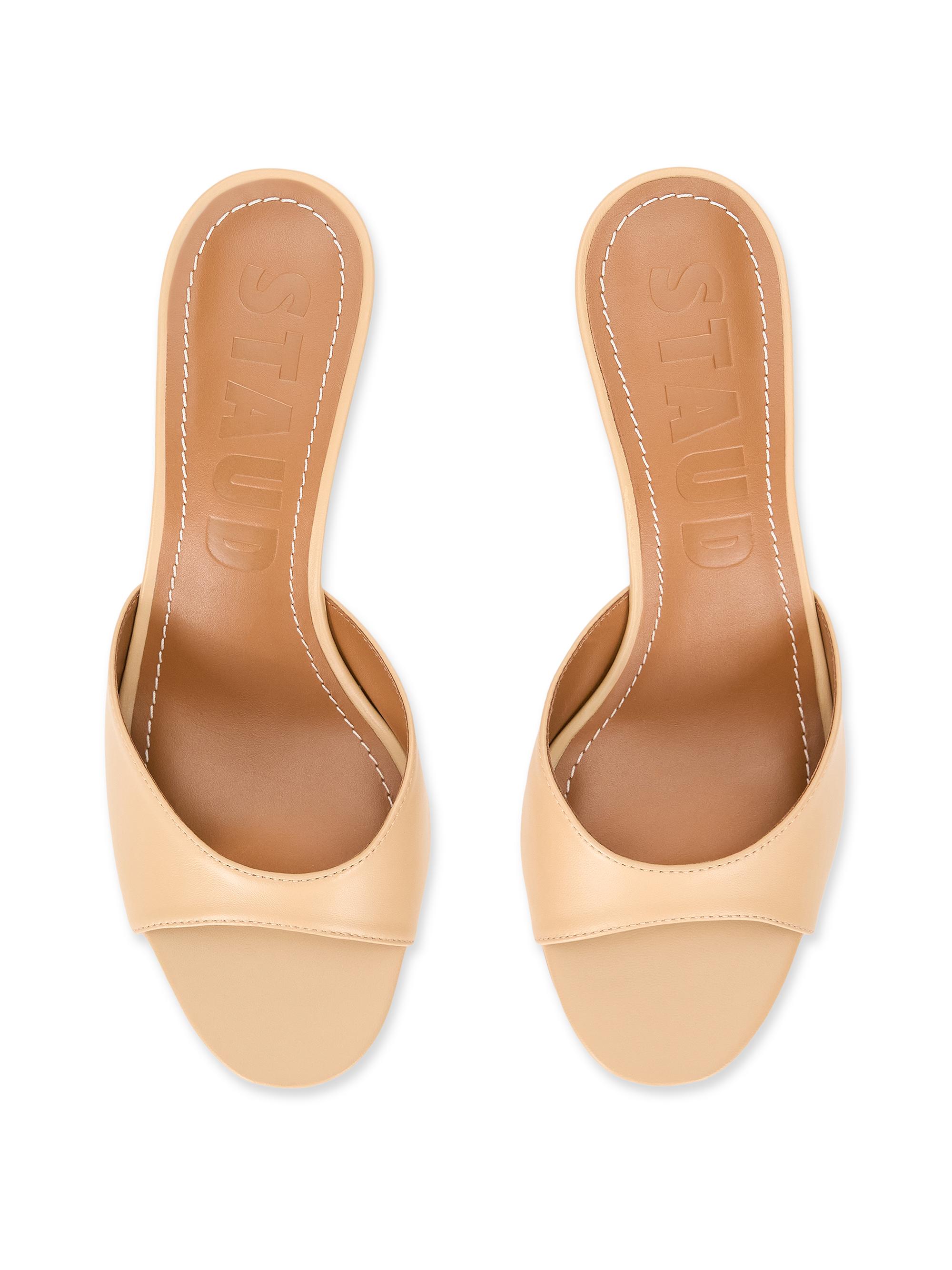 Staud Women's Brigitte 60MM Leather Slip-On Wedge Mules - Porcini | Thumbnail 4