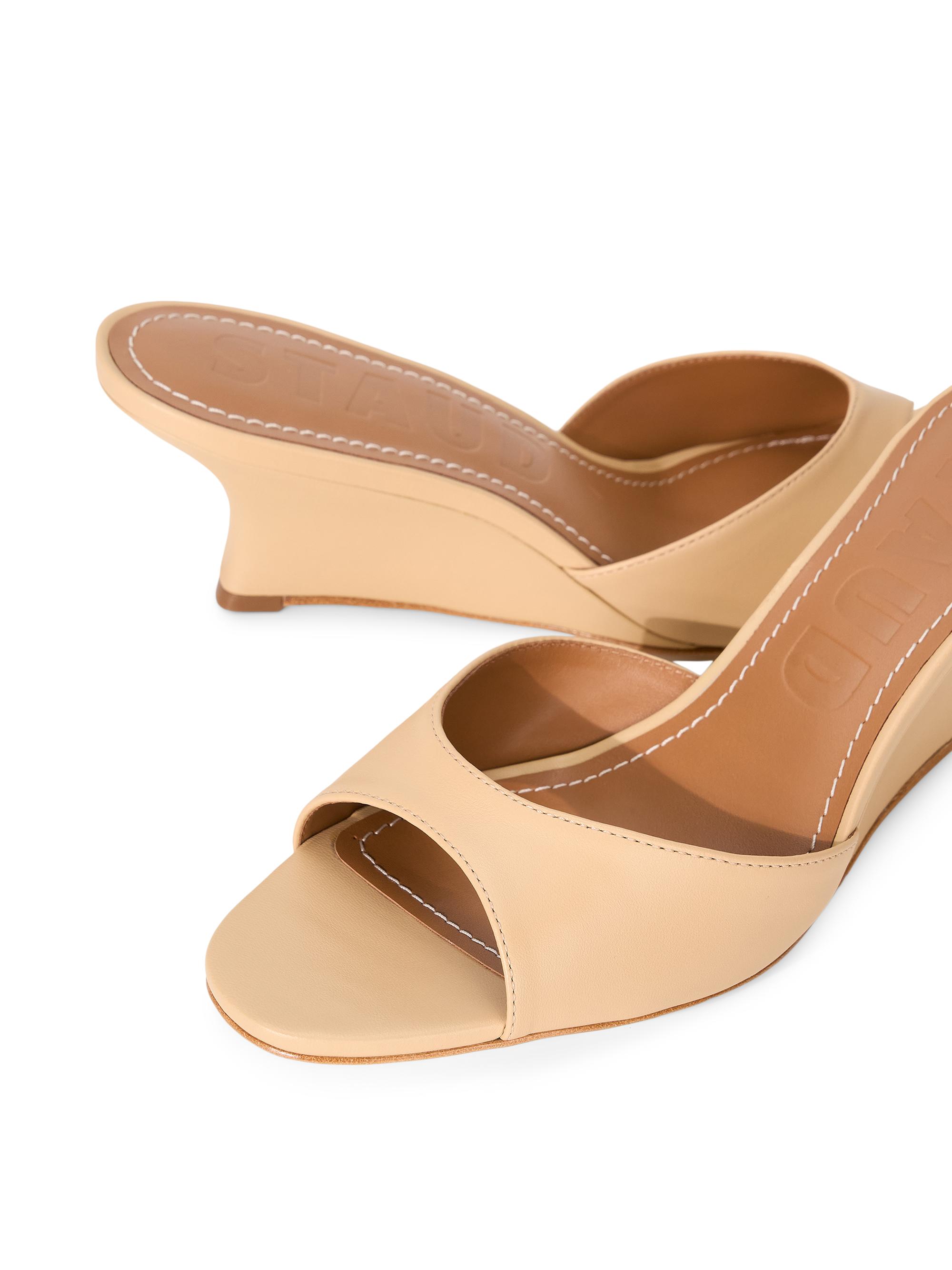 Staud Women's Brigitte 60MM Leather Slip-On Wedge Mules - Porcini | Thumbnail 5