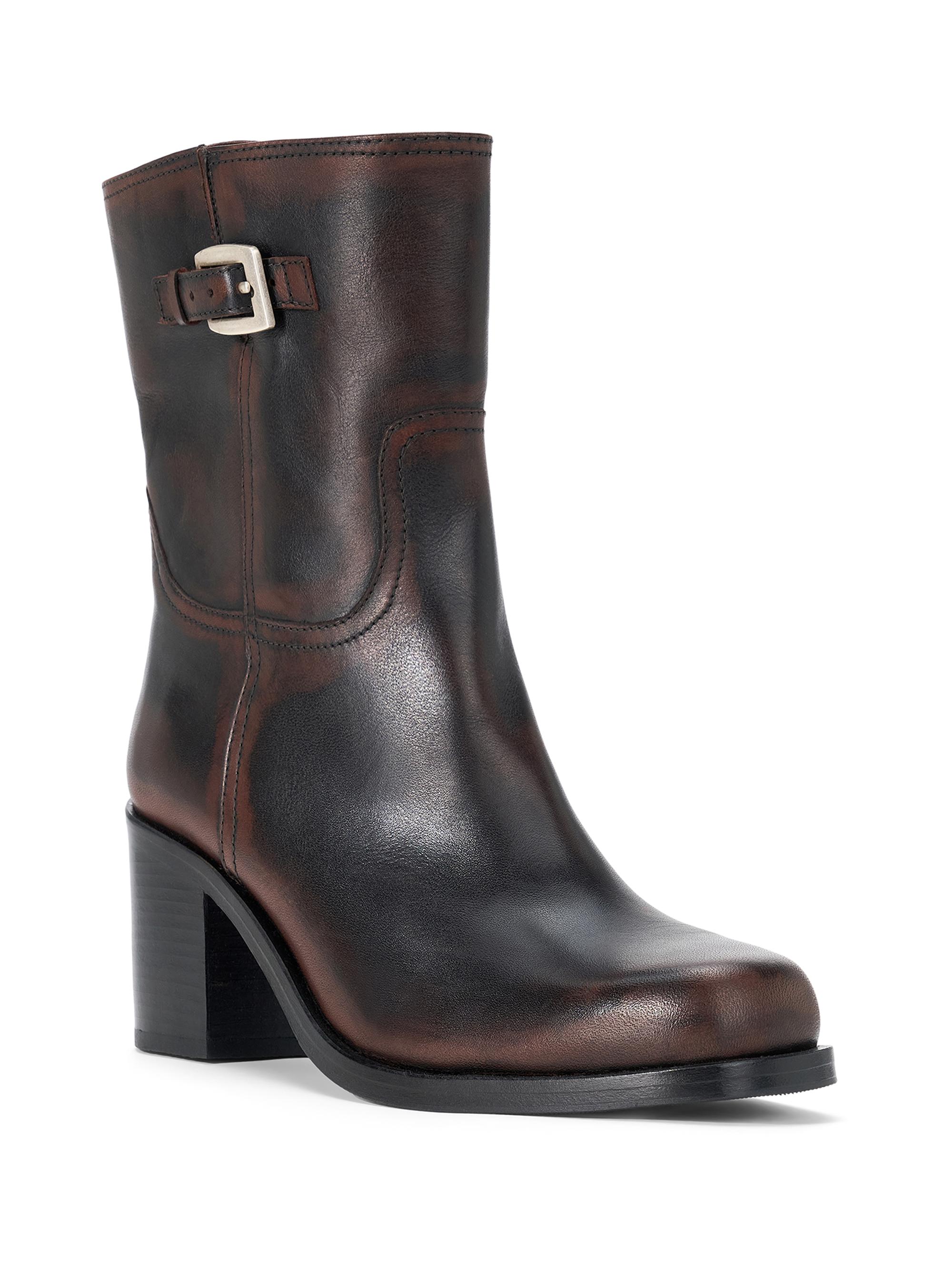 Staud Women's Brooklyn 75MM Leather Ankle Boots - Espresso Distressed | Thumbnail 2