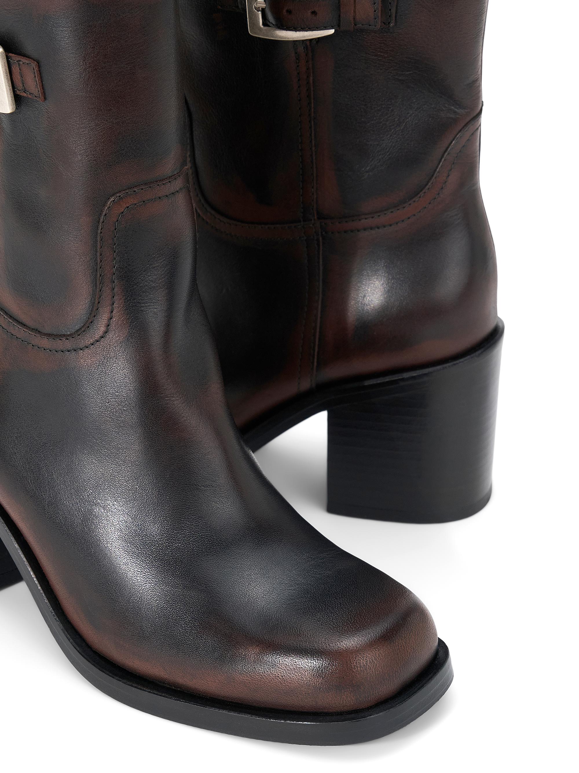 Staud Women's Brooklyn 75MM Leather Ankle Boots - Espresso Distressed | Thumbnail 4