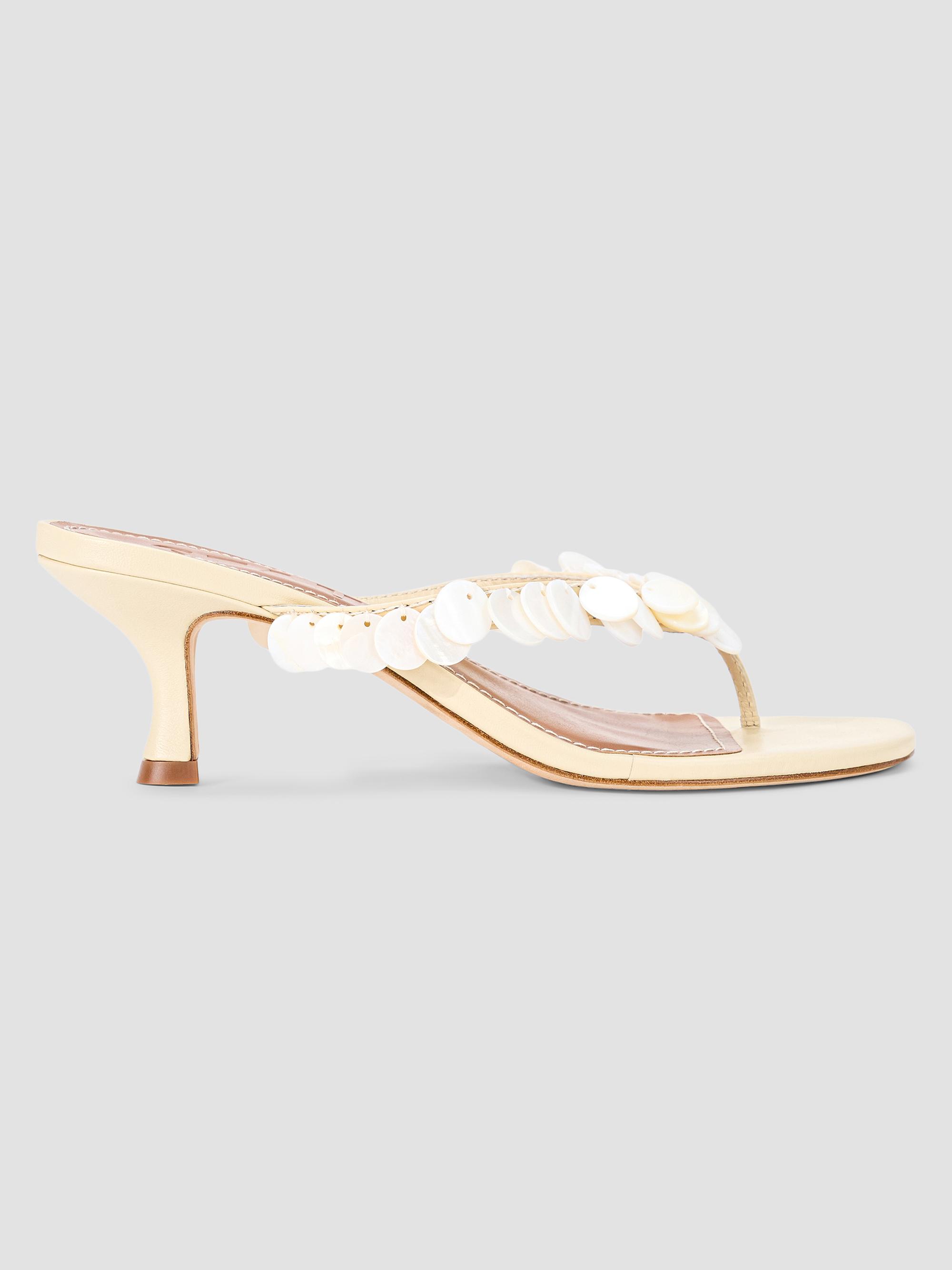 Staud Women's Freja 60MM Embellished Slip-On Leather Sandals - Cream