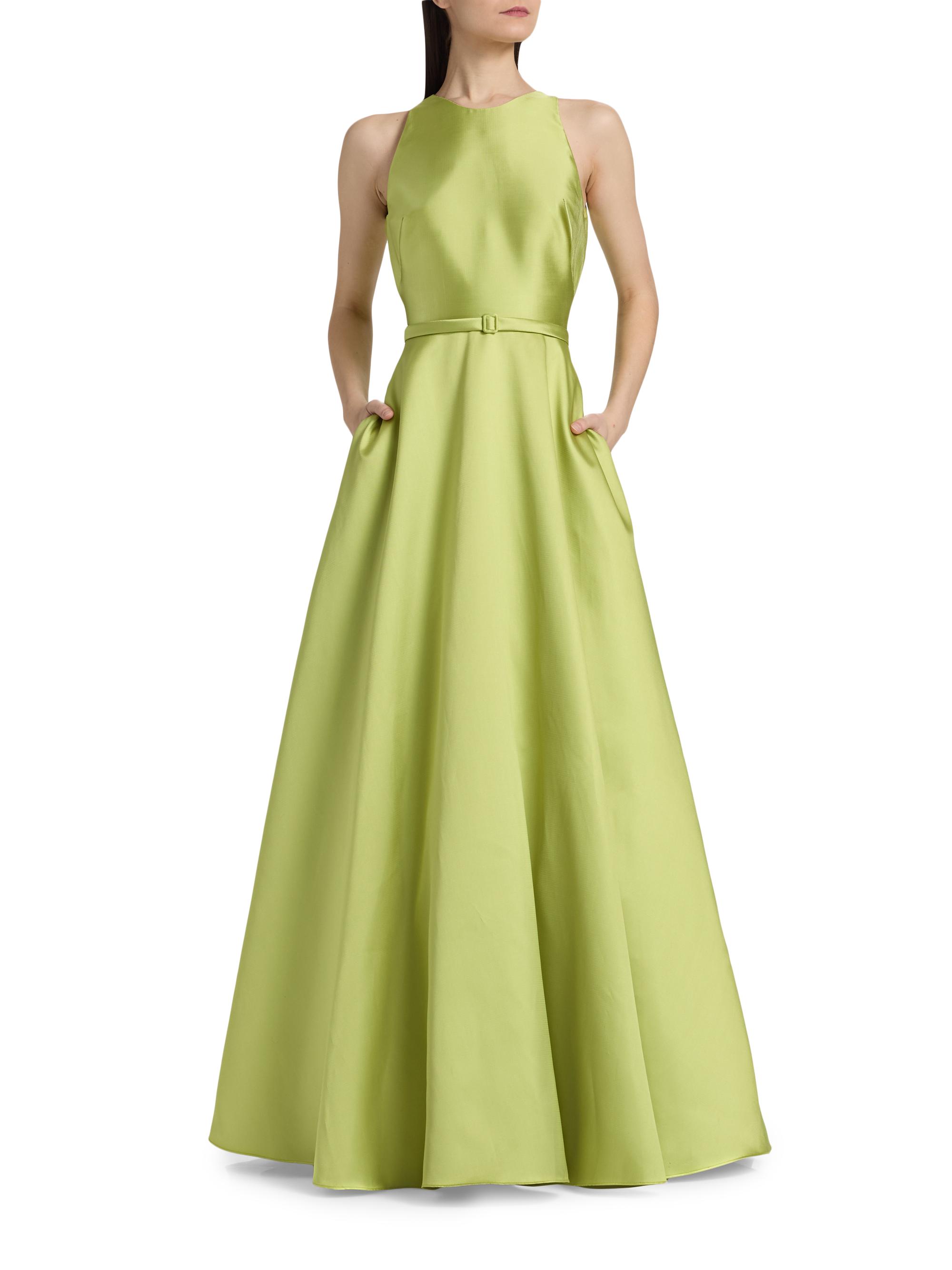 Theia Women's Minta Halterneck Mikado Gown - Herbal Drift | Thumbnail 3