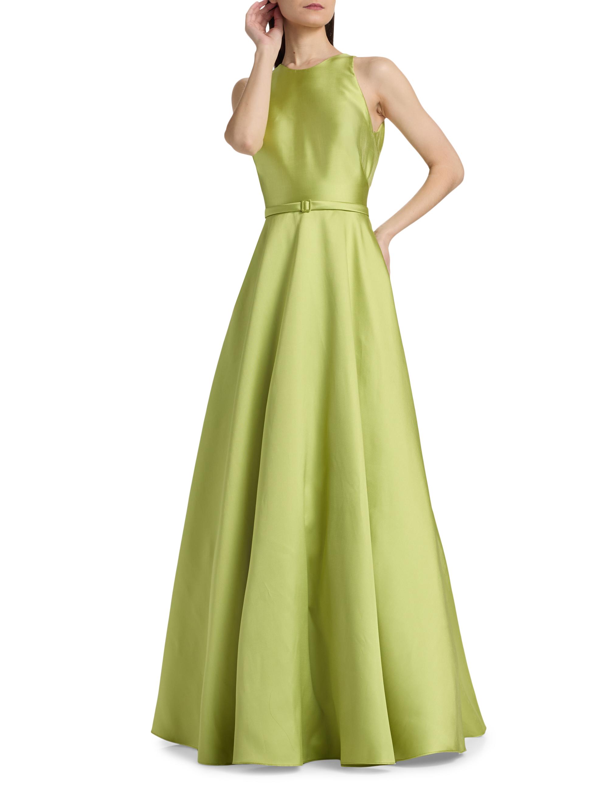 Theia Women's Minta Halterneck Mikado Gown - Herbal Drift | Thumbnail 2