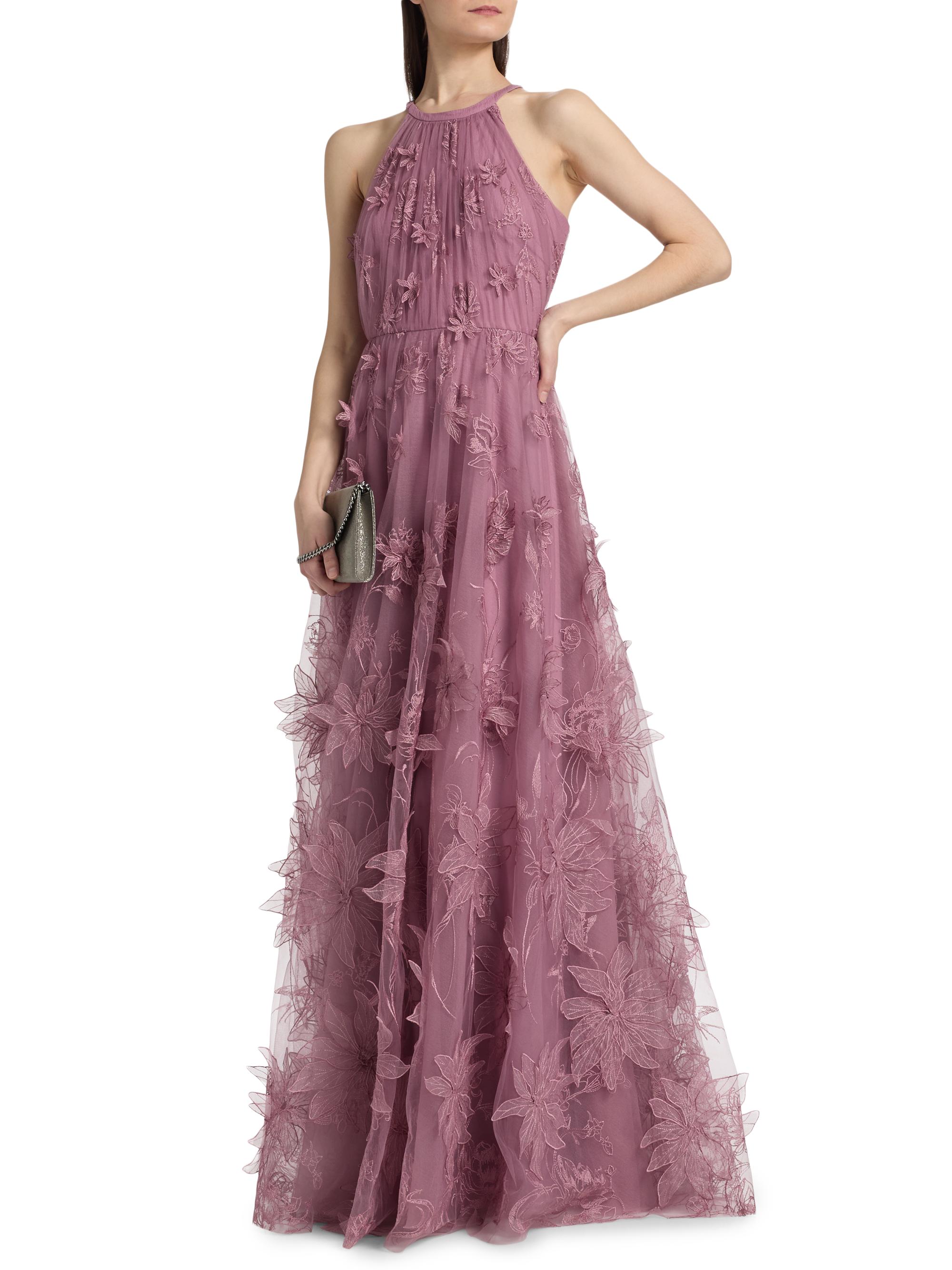 Theia Women's Lux Floral-Embroidered Gown - Dusk | Thumbnail 4