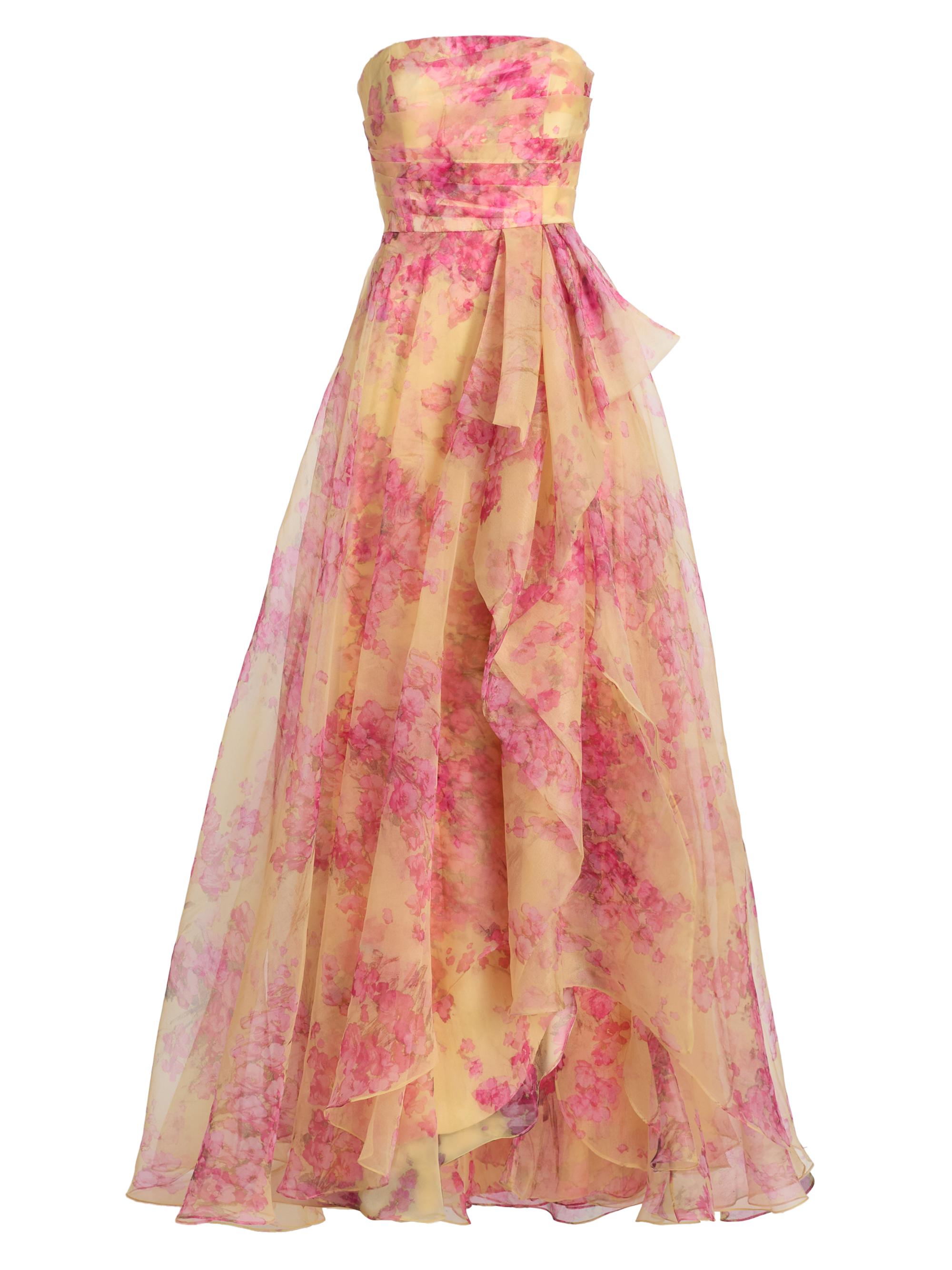 Theia Fahreta Floral Strapless Gown | Saks Fifth Avenue