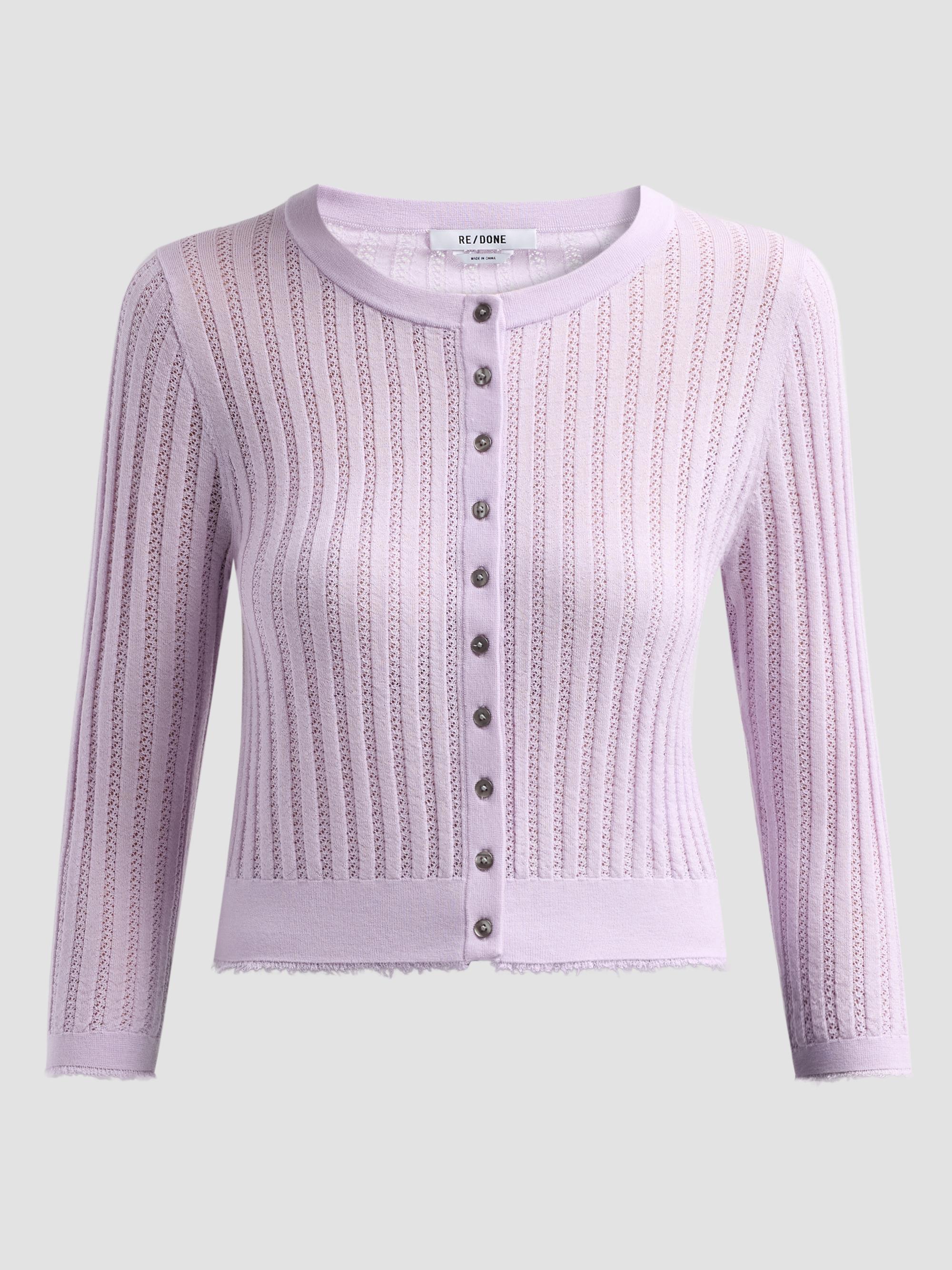 Re/done The Veil Pointelle Cardigan | Saks Fifth Avenue