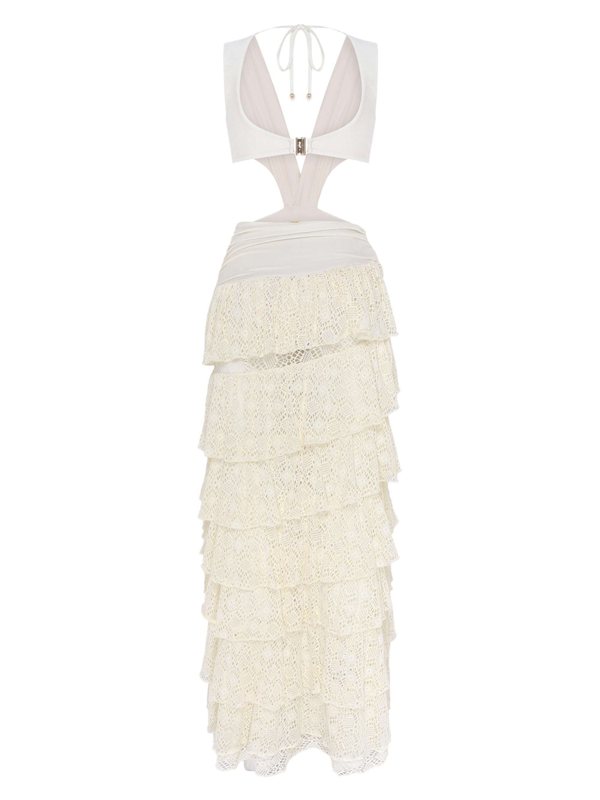 PatBO Women's Martina Ruffle Maxi Dress - Off White | Thumbnail 2