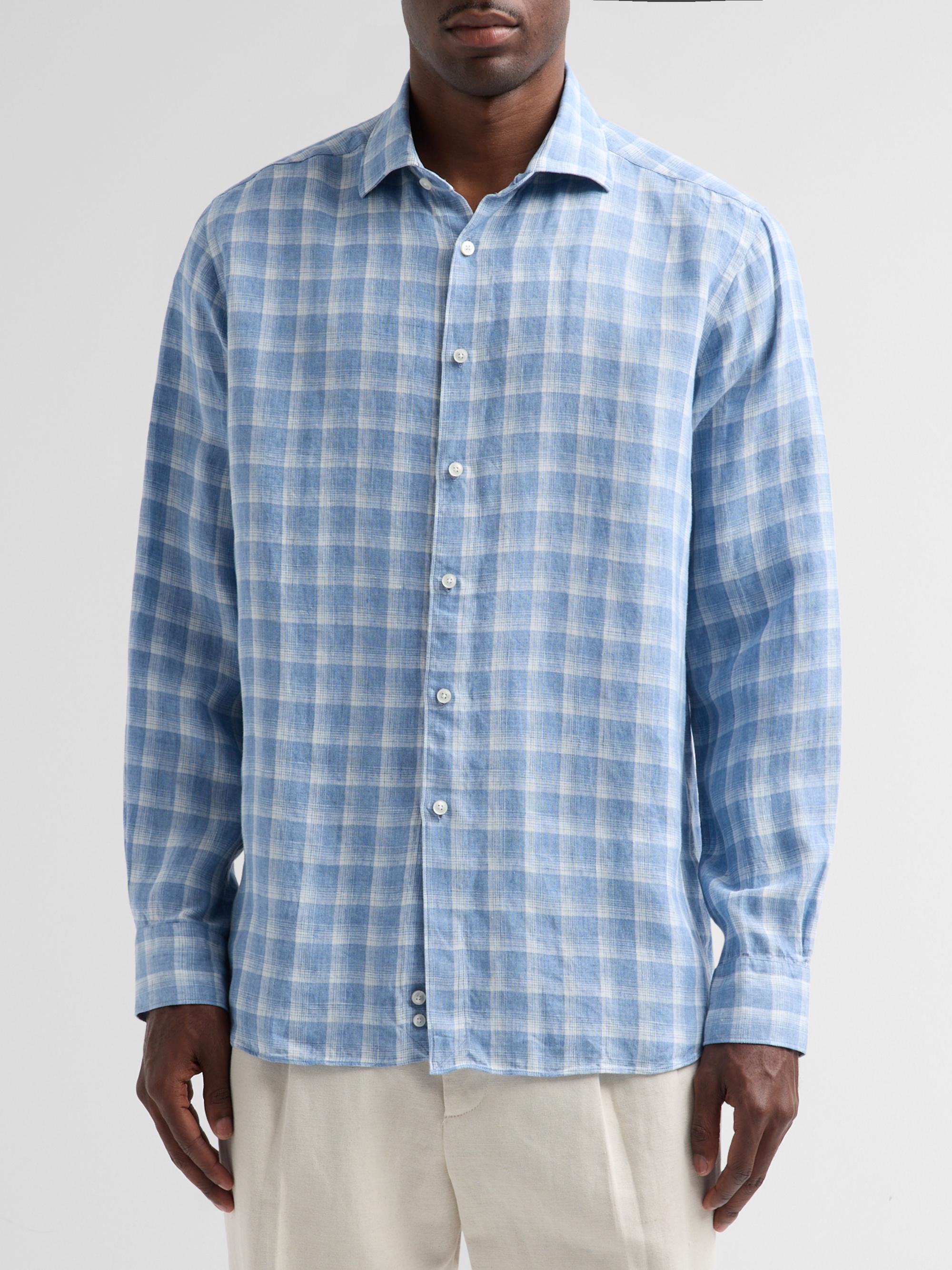 Saks Fifth Avenue COLLECTION Check Linen Shirt | Saks Fifth Avenue