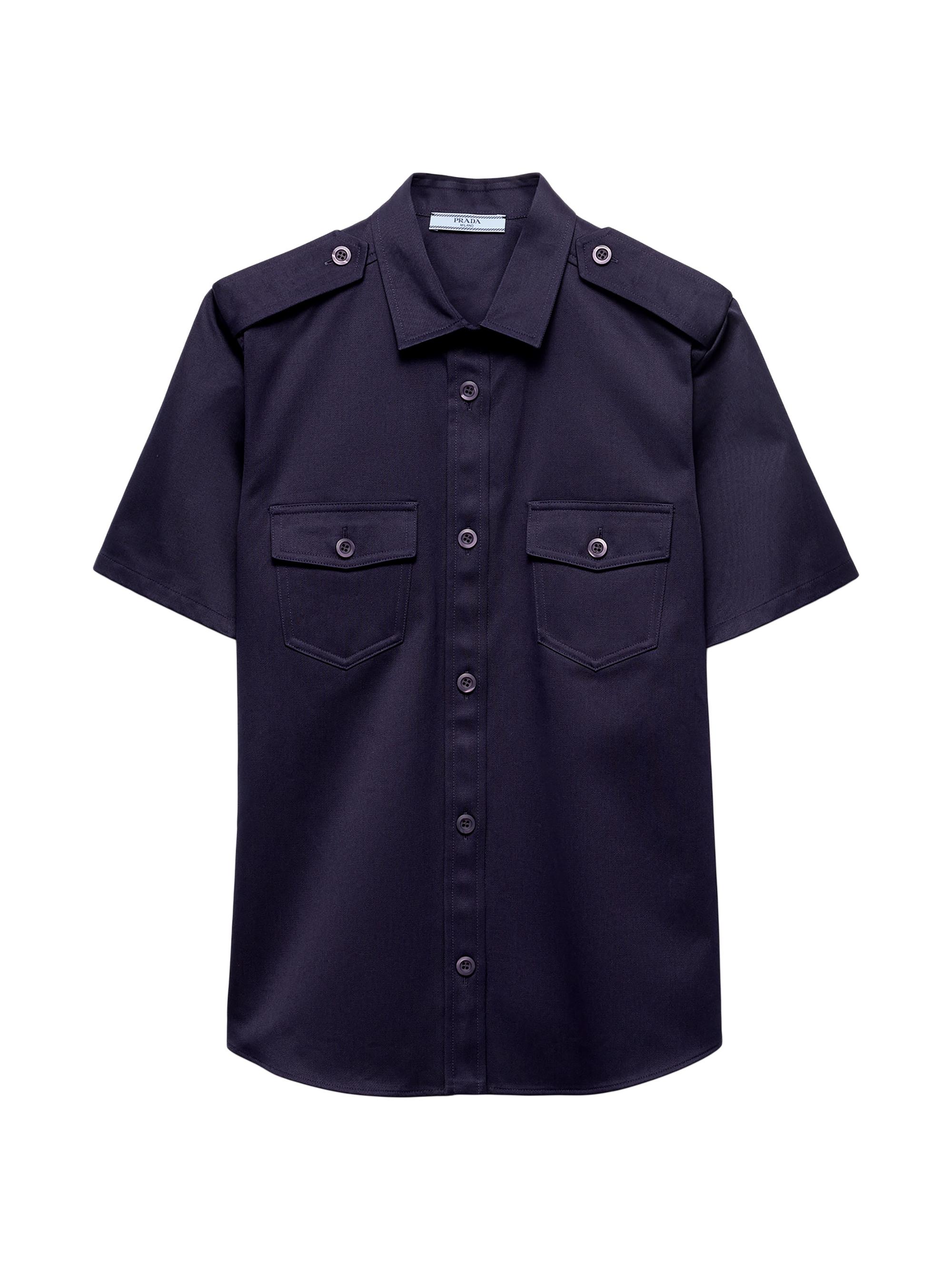 Prada Women's Short Sleeved Chino Shirt - Blue