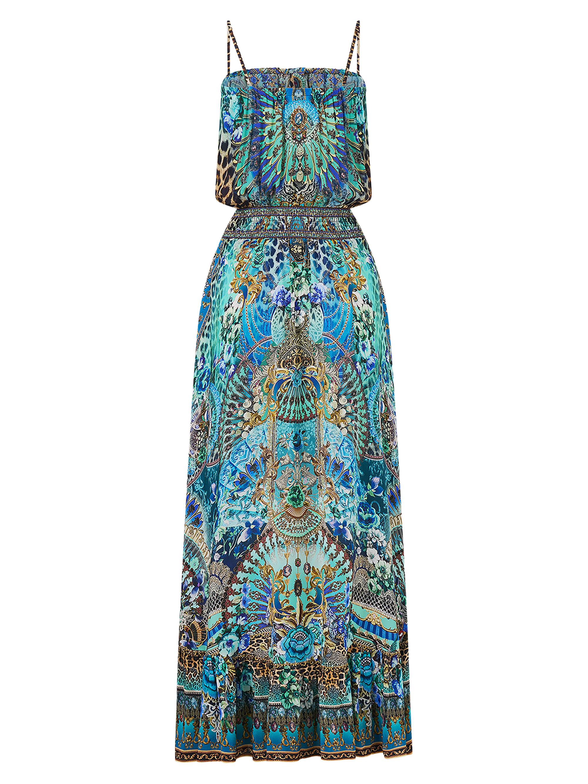 Camilla Flamenco Euphoria Shirred Silk Maxi Dress | Saks Fifth Avenue