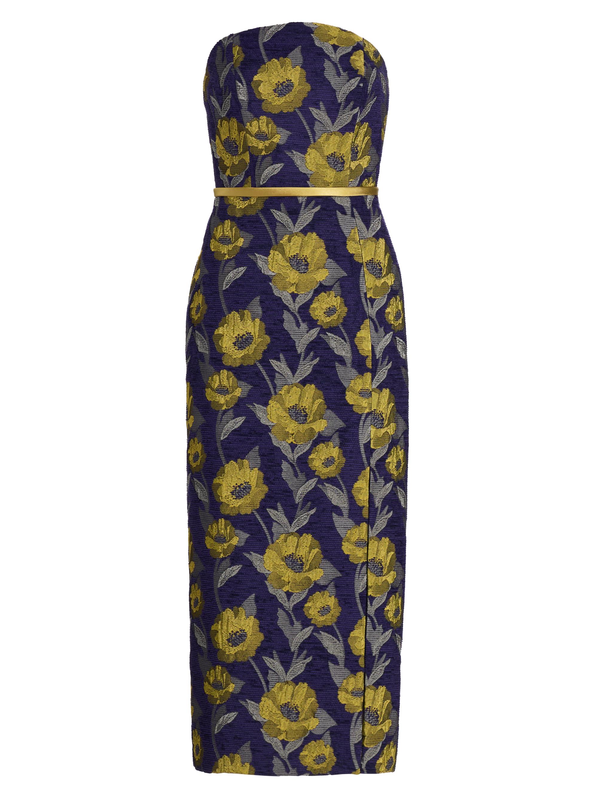 Amsale Women's Floral-Jacquard Strapless Maxi Dress - Amethyst Lime Multi - Women's Clothing