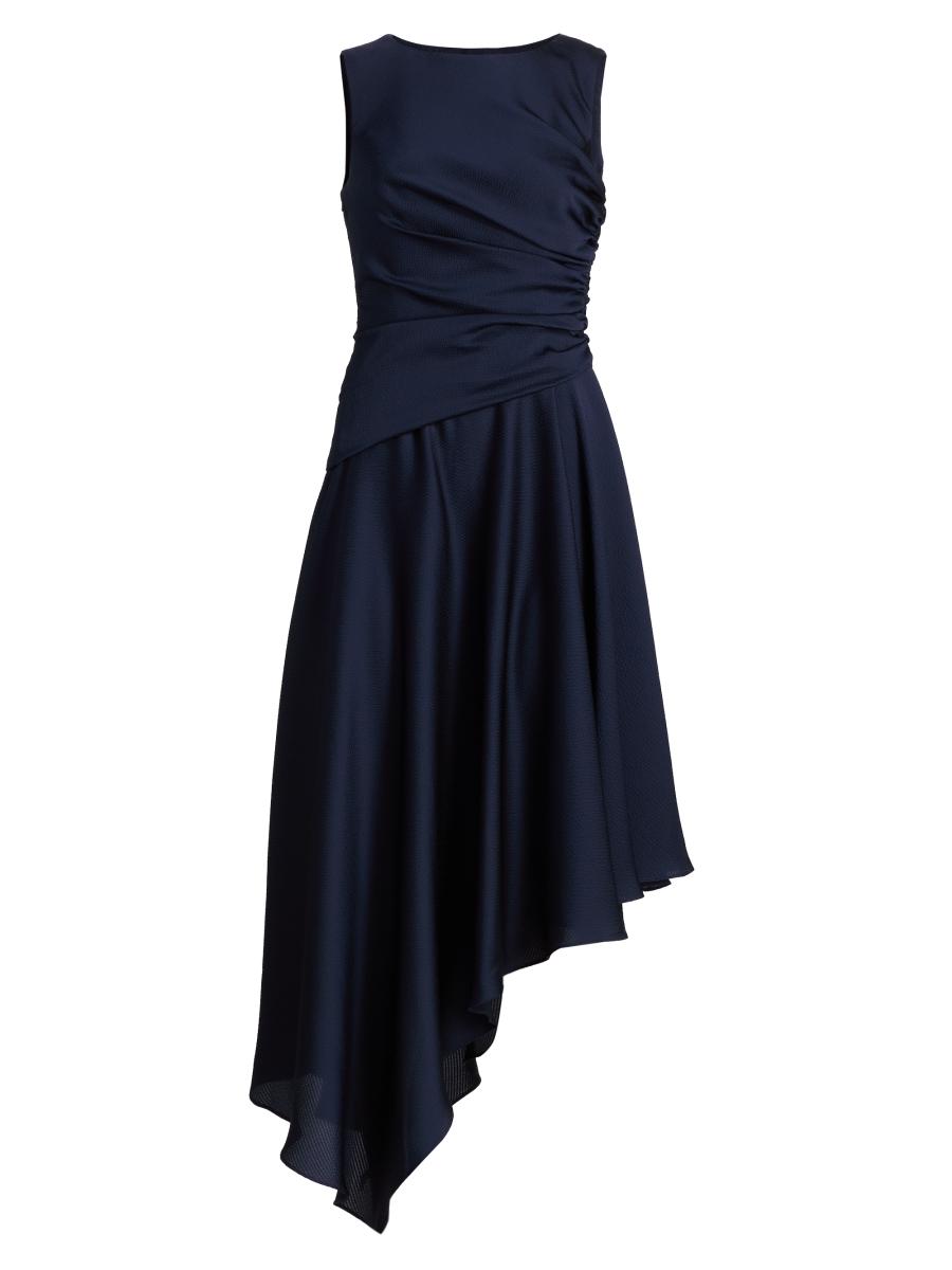 Amsale Women's Draped Asymmetric Cocktail Dress In Black