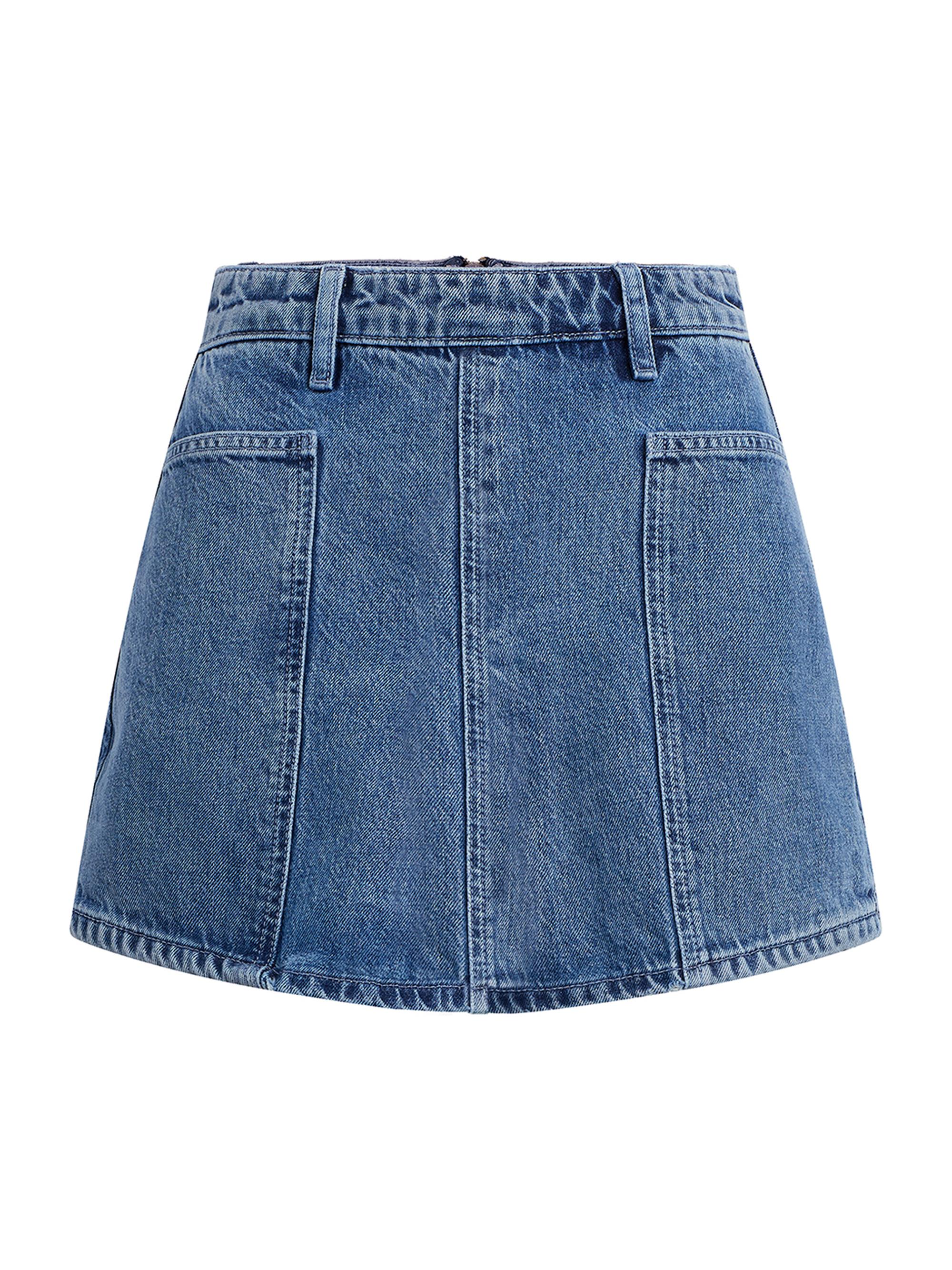 ALICE + OLIVIA Joss Faux-Pearl Quilted Denim Miniskirt | Saks