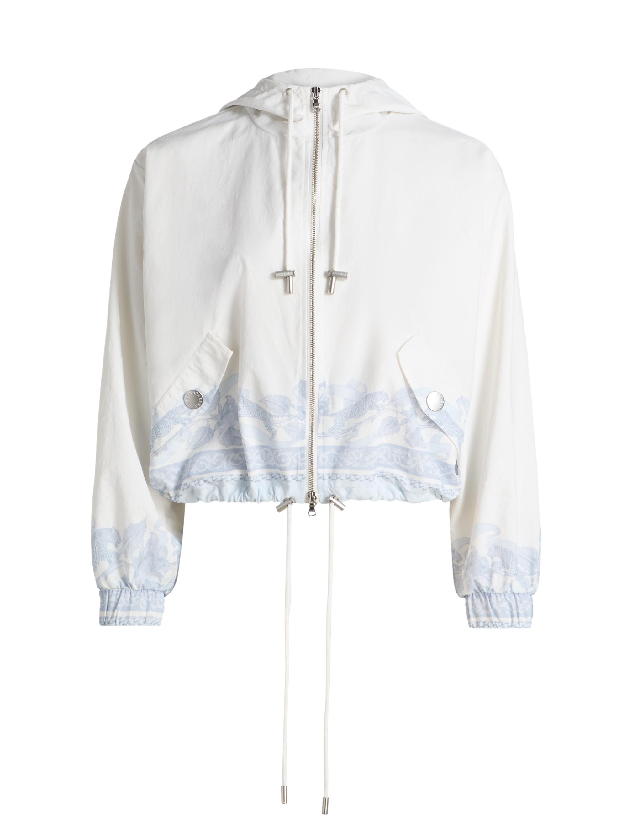 Women's Miro Placed Print Windbreaker - Pale Mist Blue Multi Leopard