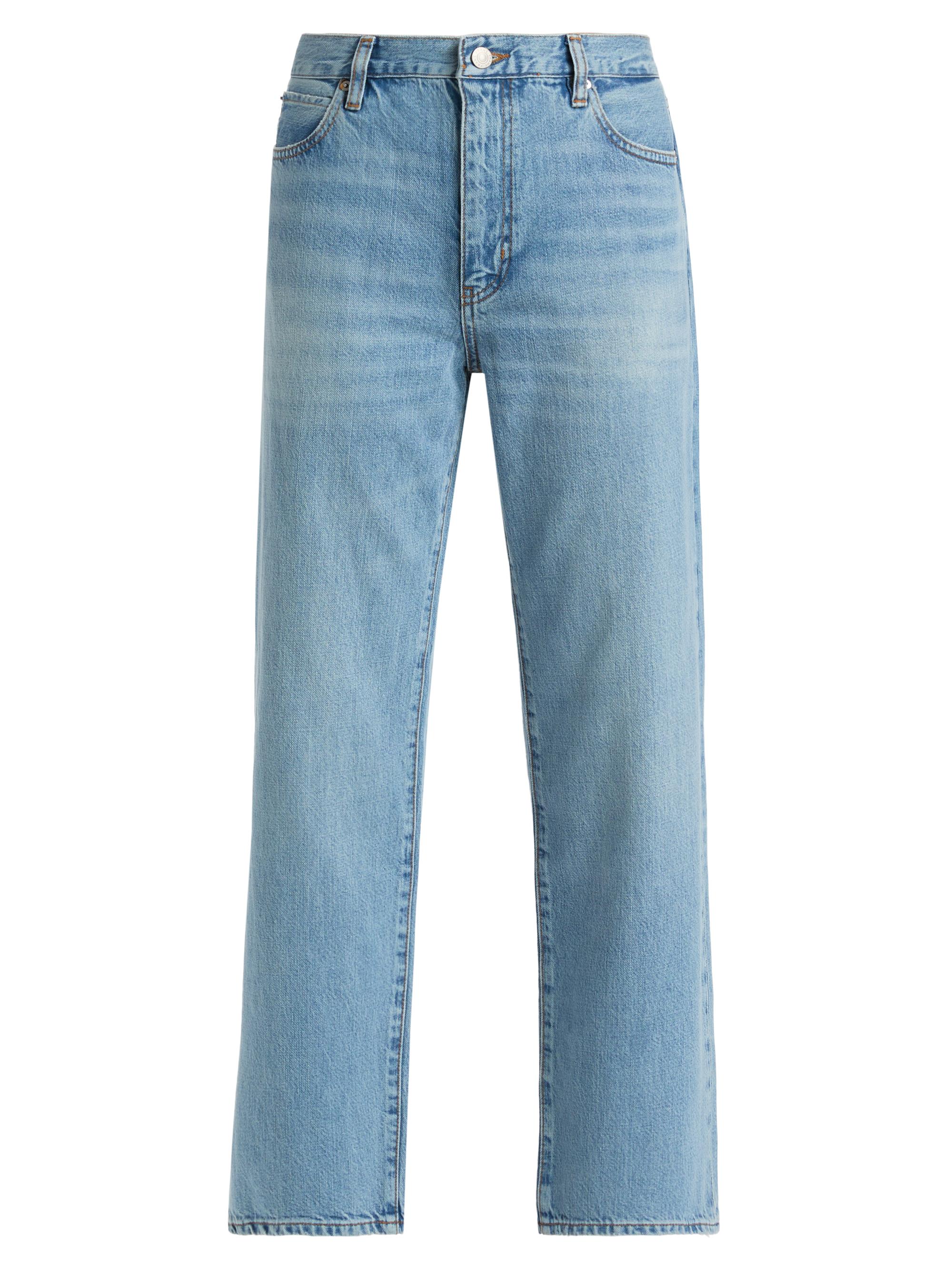 FRAME Women's Off Duty Hang Stretch-Cotton Straight-Leg Crop Jeans - Frey
