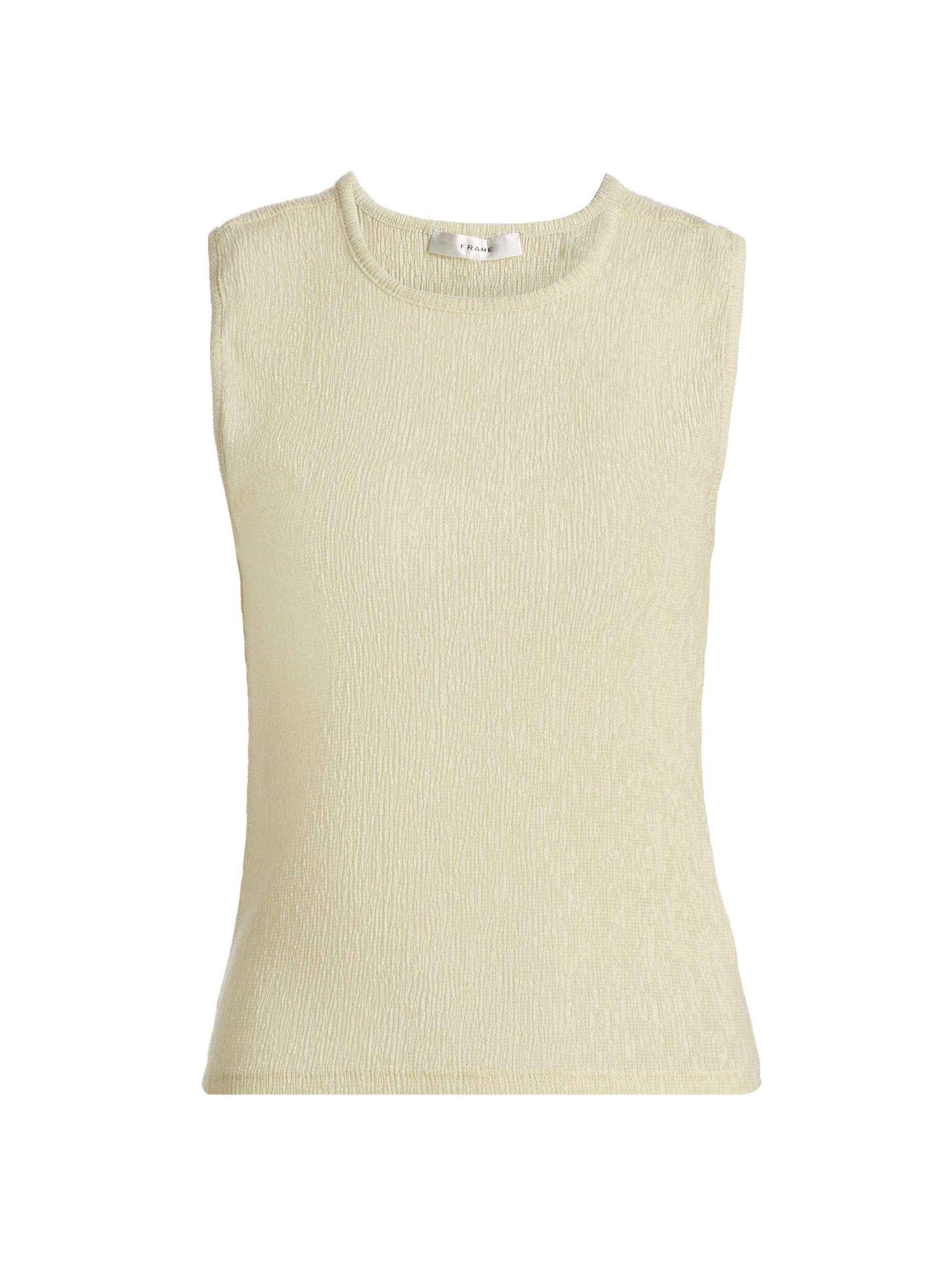 FRAME Women's The Dimensional Textured Mesh Tank - Soft Lime