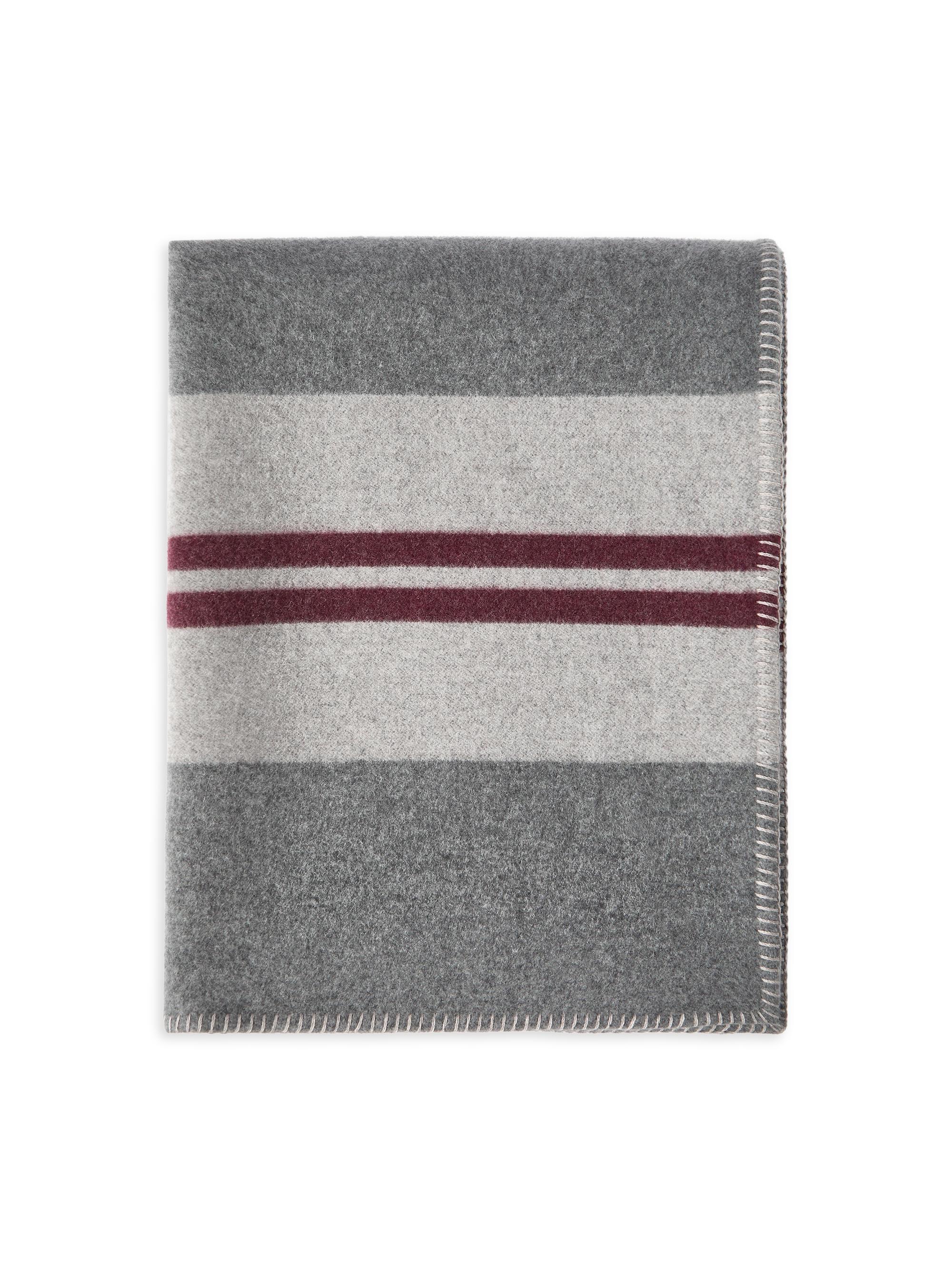 Brunello Cucinelli Cashmere Regimental Stripe Double Knit Throw - Dark Military