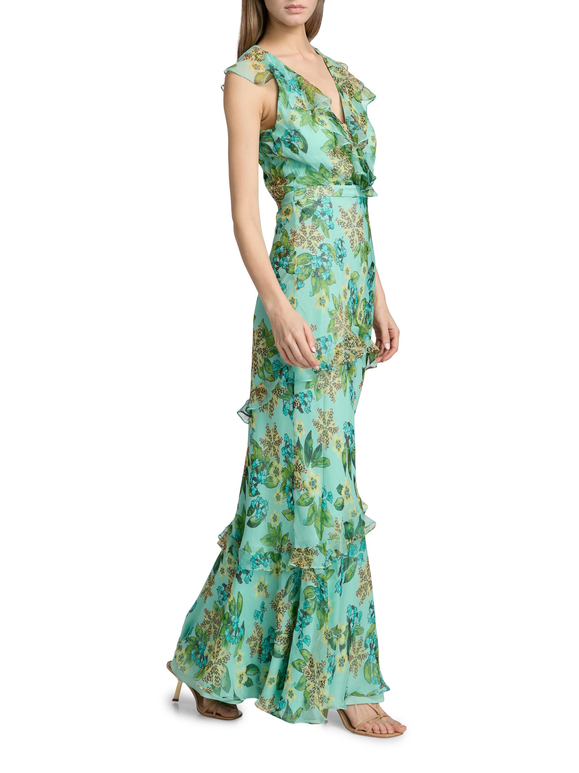 rodarte floral ruffled silk maxi dress Rodarte Daisy Ruffled Floral-print Silk Chiffon Midi Dress - Women - Pink Dresses