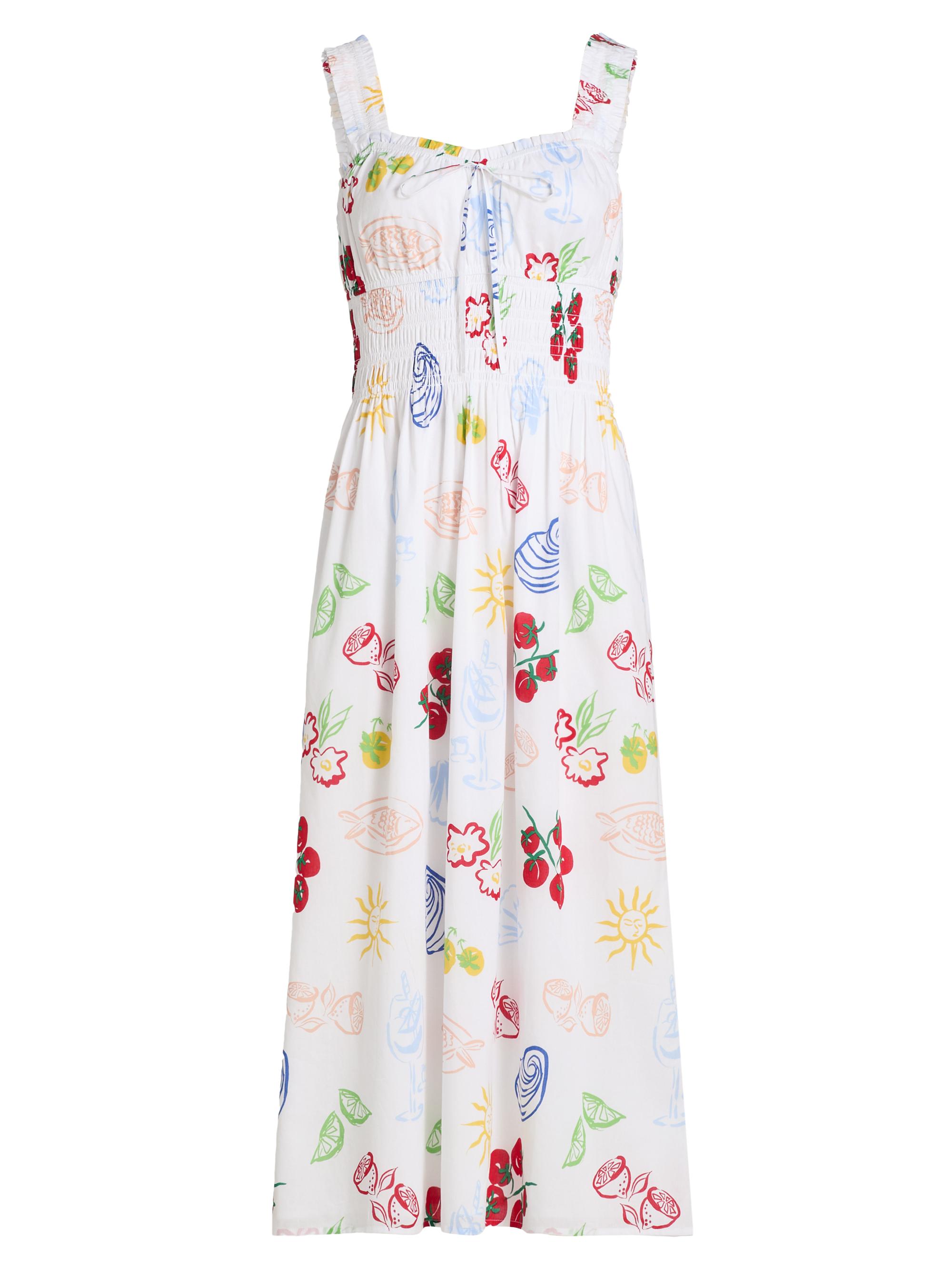 Rails Women's Capri Printed Cotton A-Line Midi-Dress - White Antipasti