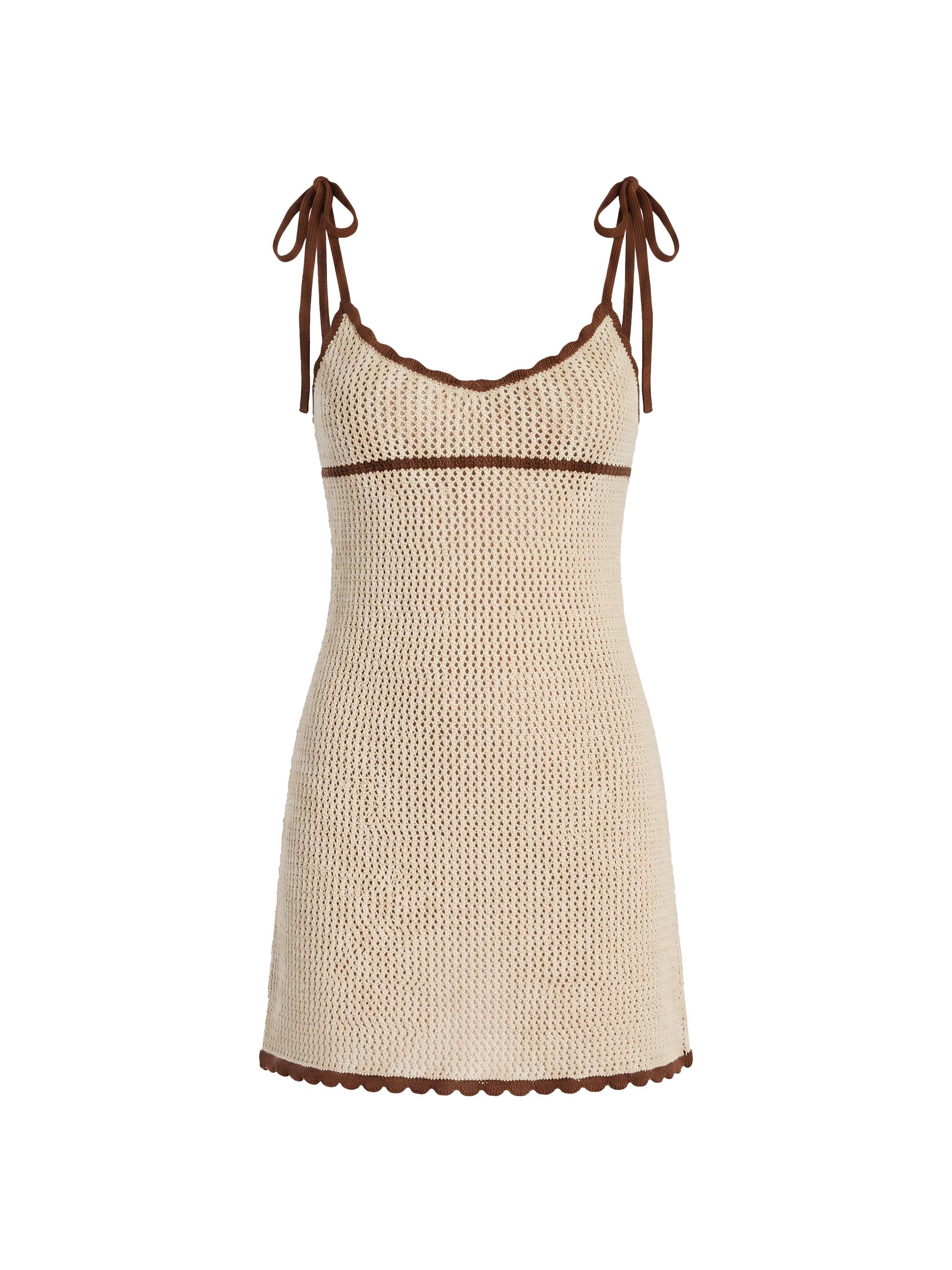 SEROYA Women's Malkie Cotton Knit Minidress - Almond Cocoa Brown
