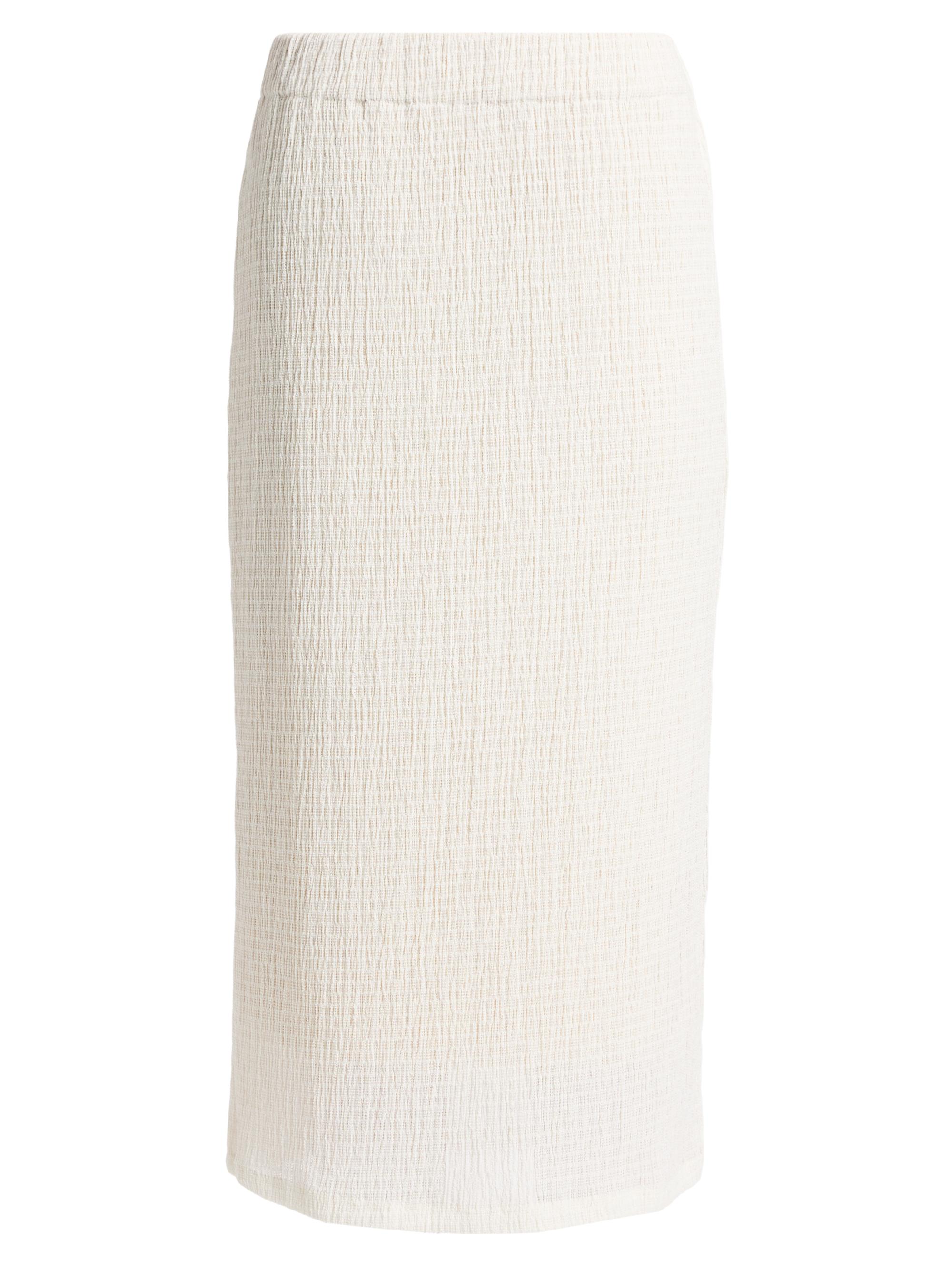 Vince Women's Shadow Grid Knit Midi-Skirt - Chalk