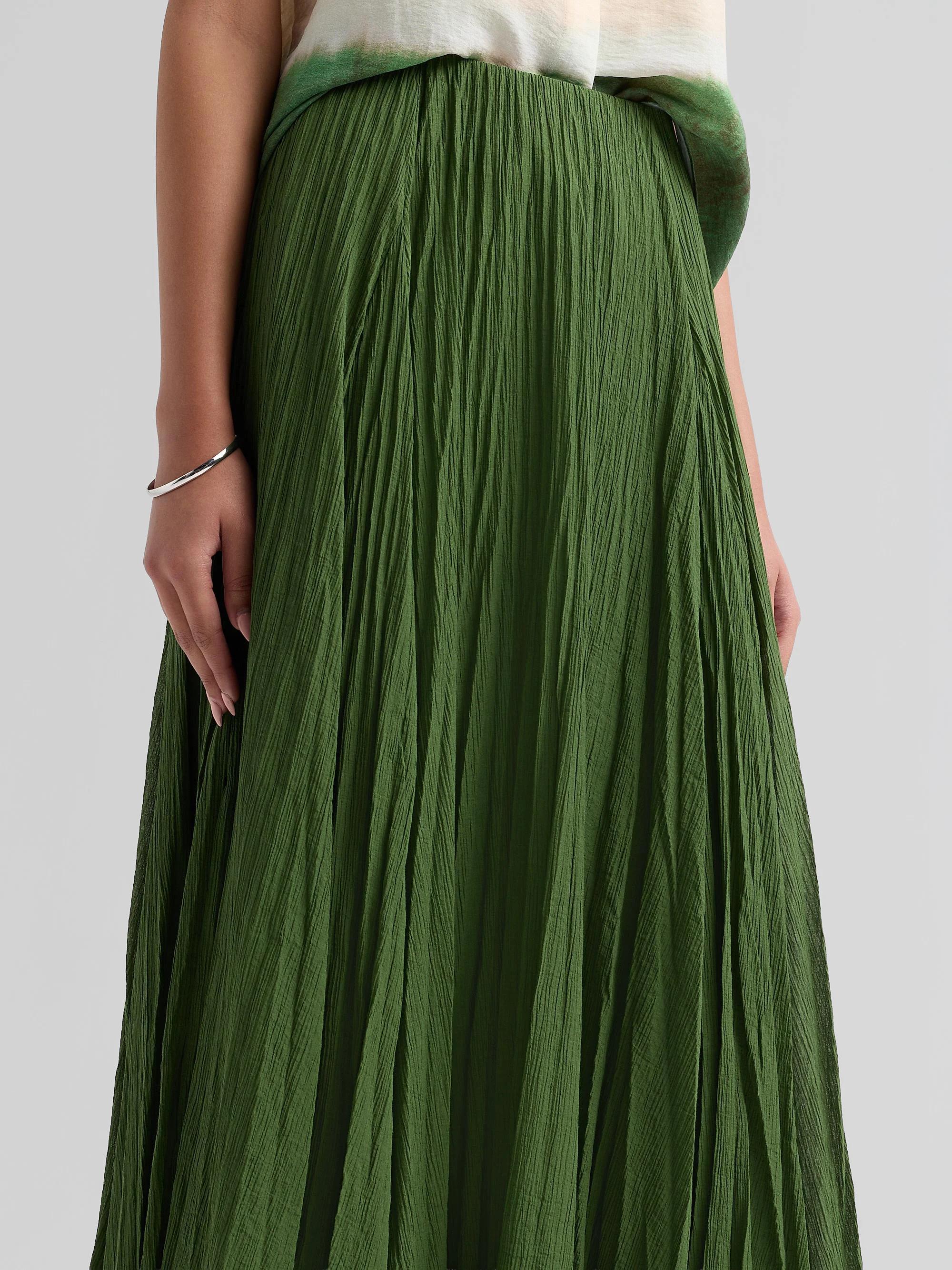 Vince Crinkled Cotton-Blend Maxi Skirt | Saks Fifth Avenue
