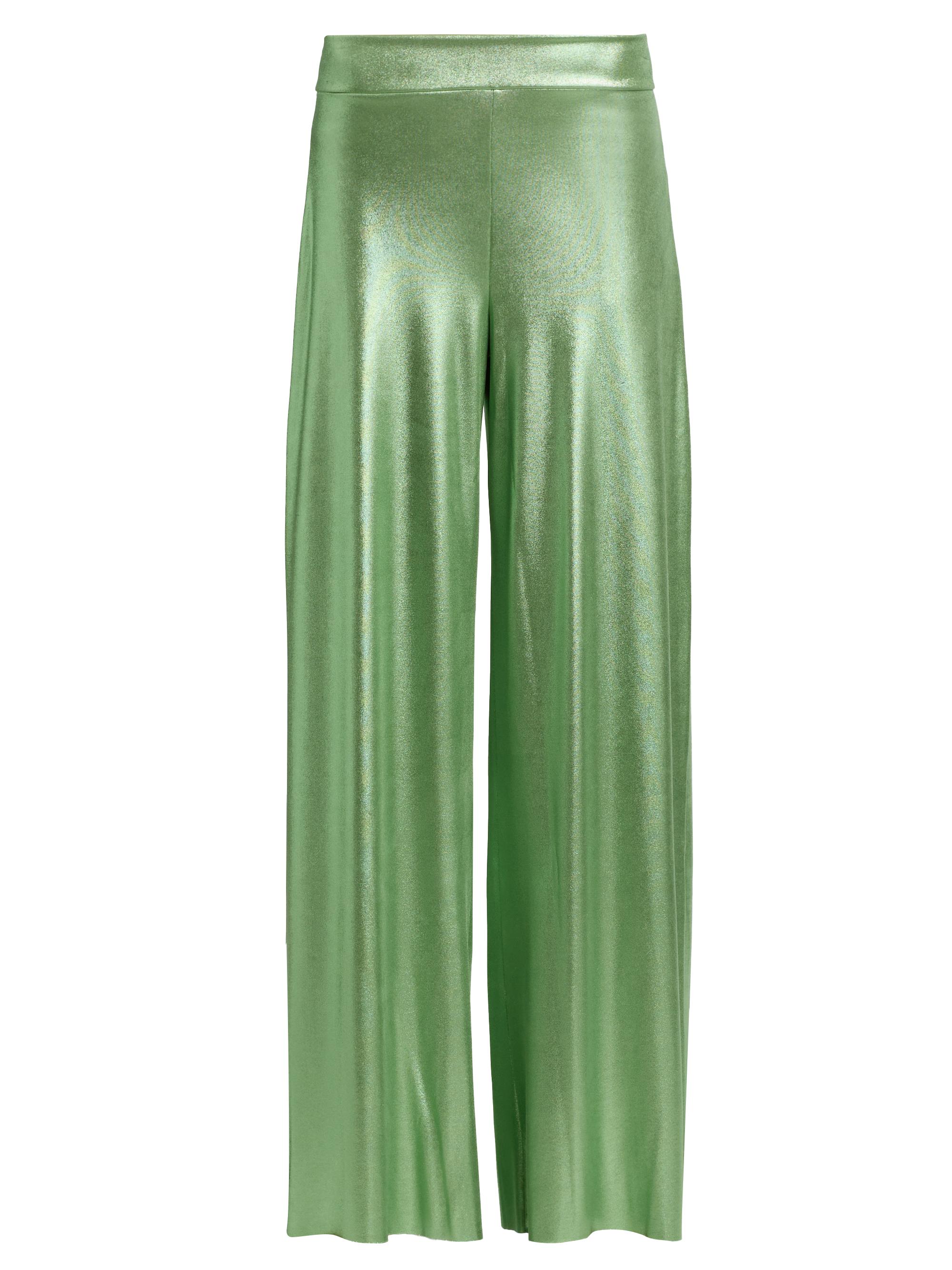 Chiara Boni La Petite Robe Women's Skylim Splendid Metallic Jersey Wide-Leg Pants - Mint Jelly