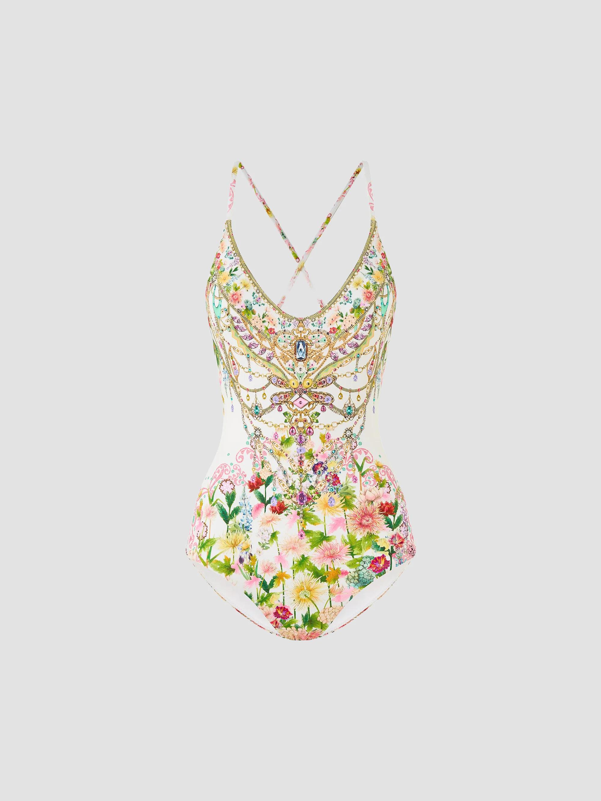 Camilla Wired V-Neck One-Piece Swimsuit | Saks Fifth Avenue