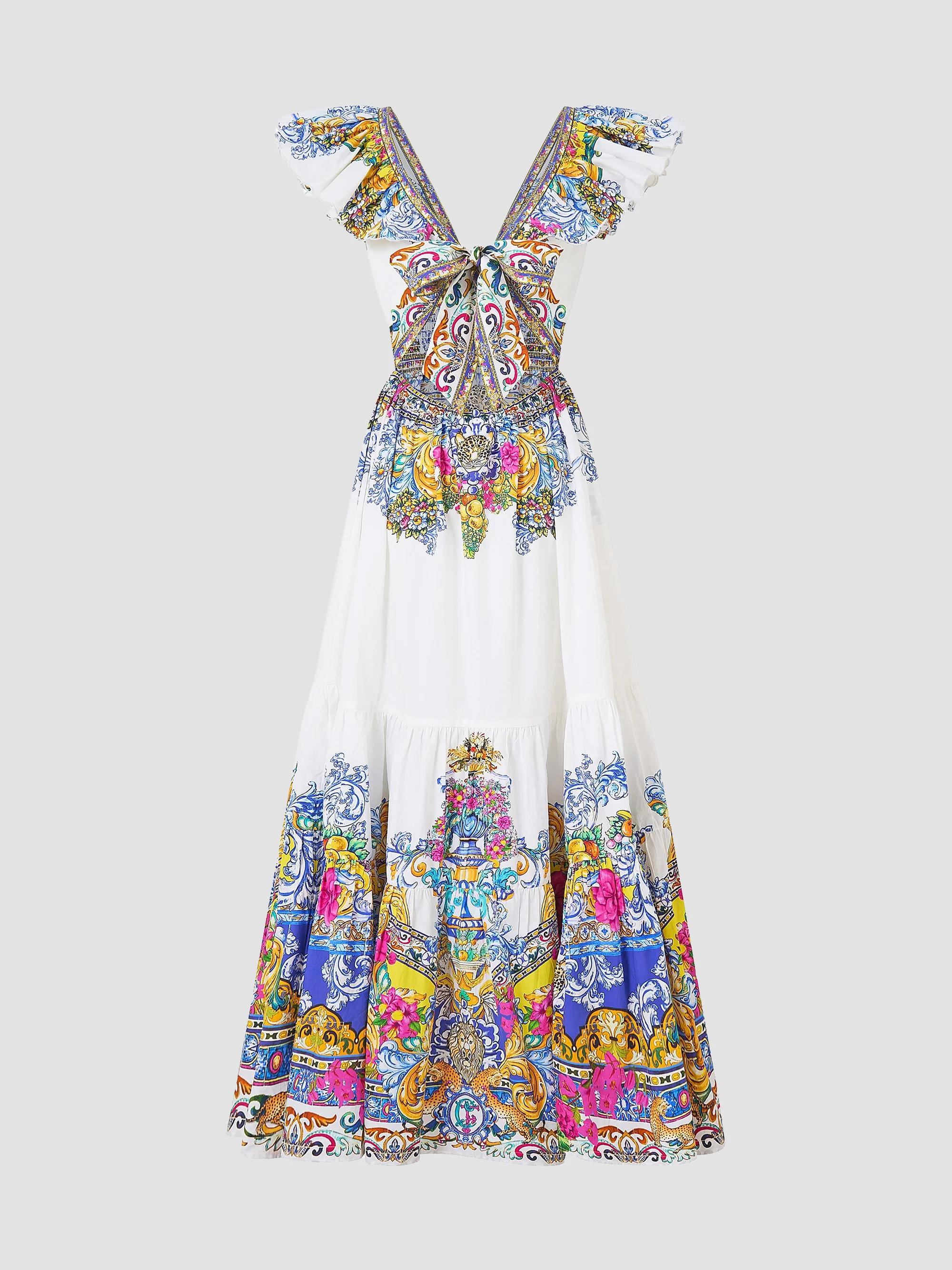 sevilla knit maxi dress Camilla Milla In Tiered Cotton strapless sweetheart