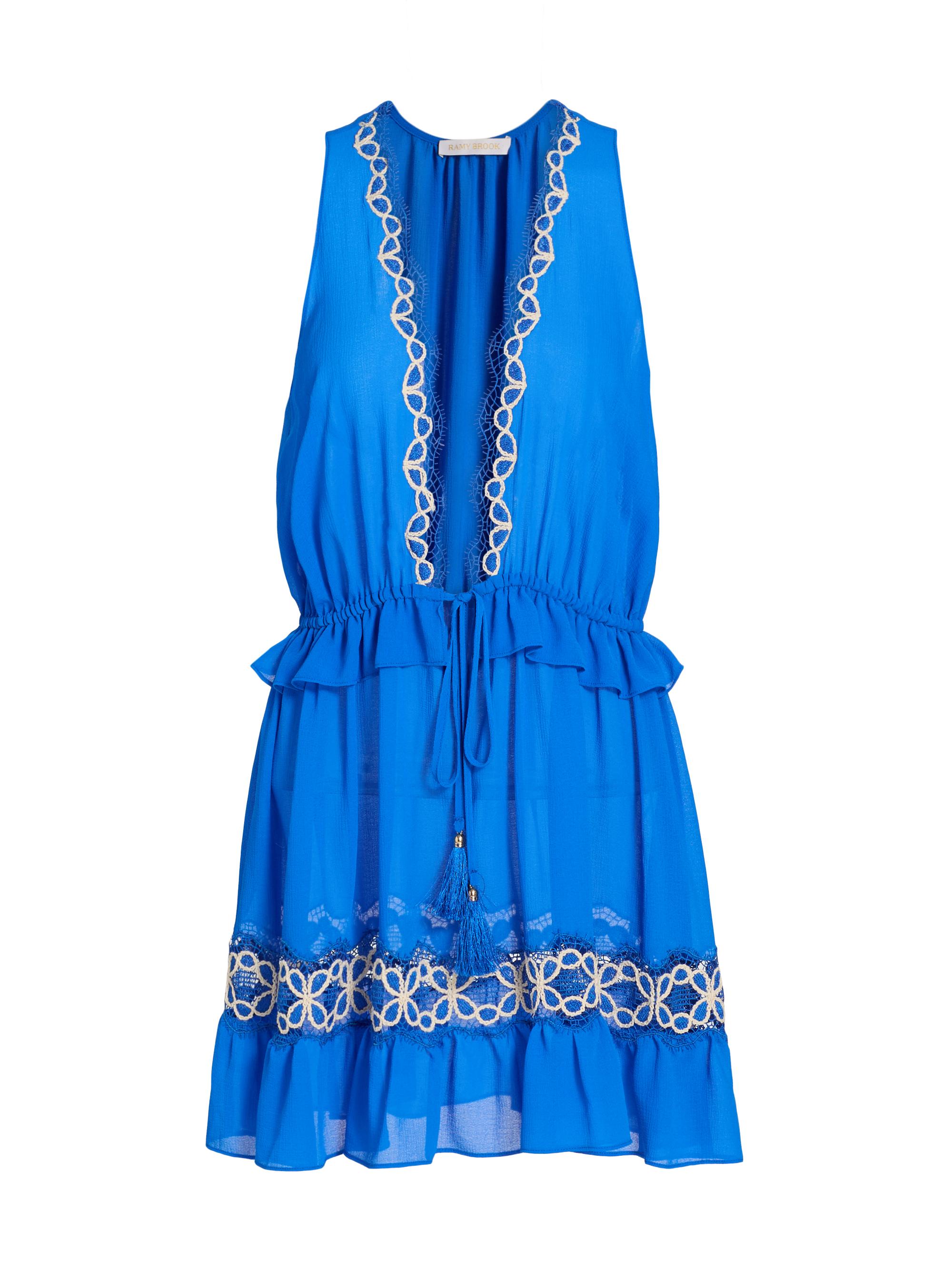 Ramy Brook Women's Gwendolyn Embroidered Cover-Up Minidress - Ocean