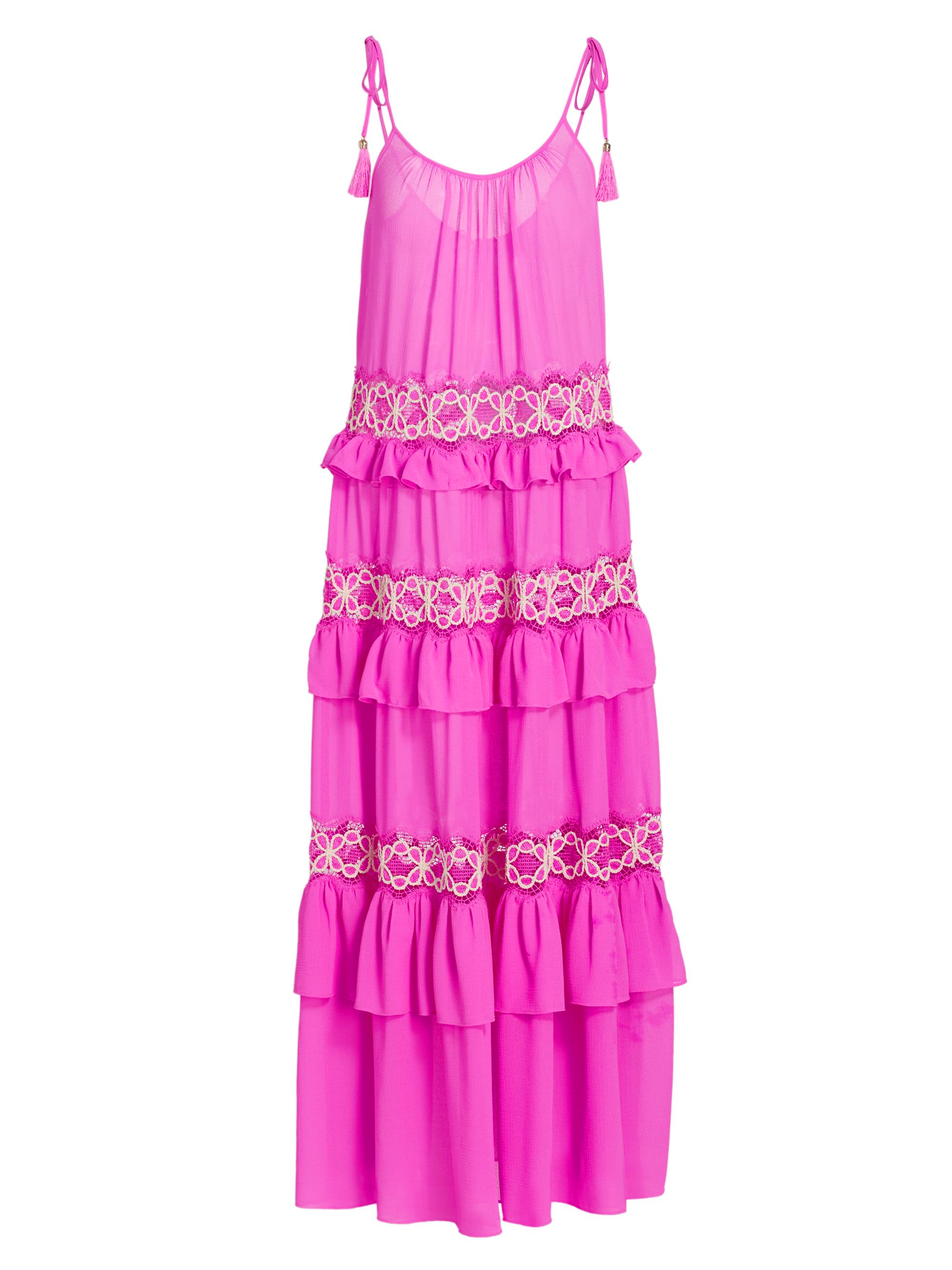 Ramy Brook Women's Lisbeth Embroidered Tiered Cover-Up Dress - Radiant Pink