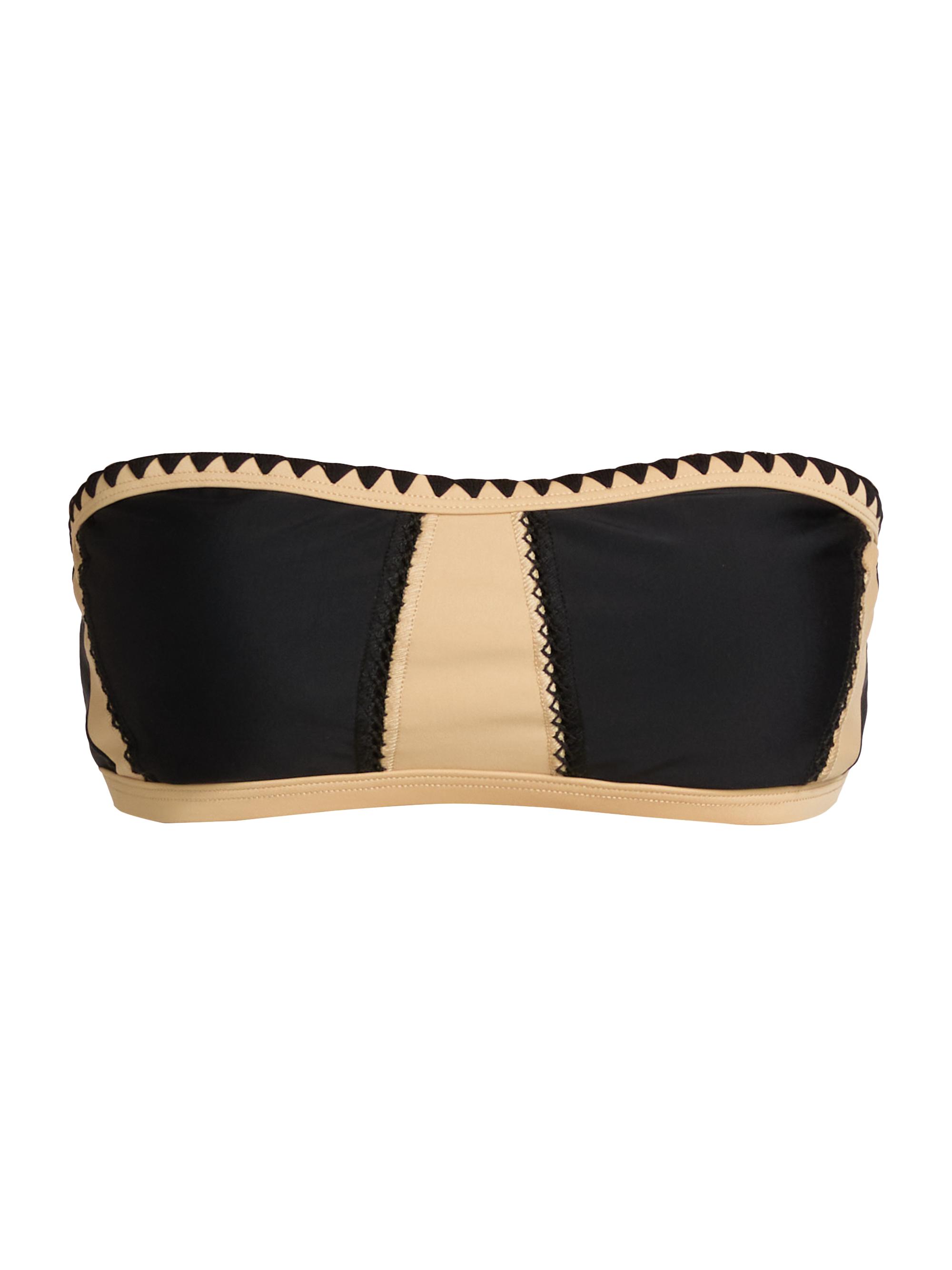 Ramy Brook Women's Leanna Embroidered Colorblocked Bikini Top - Black Colorblock