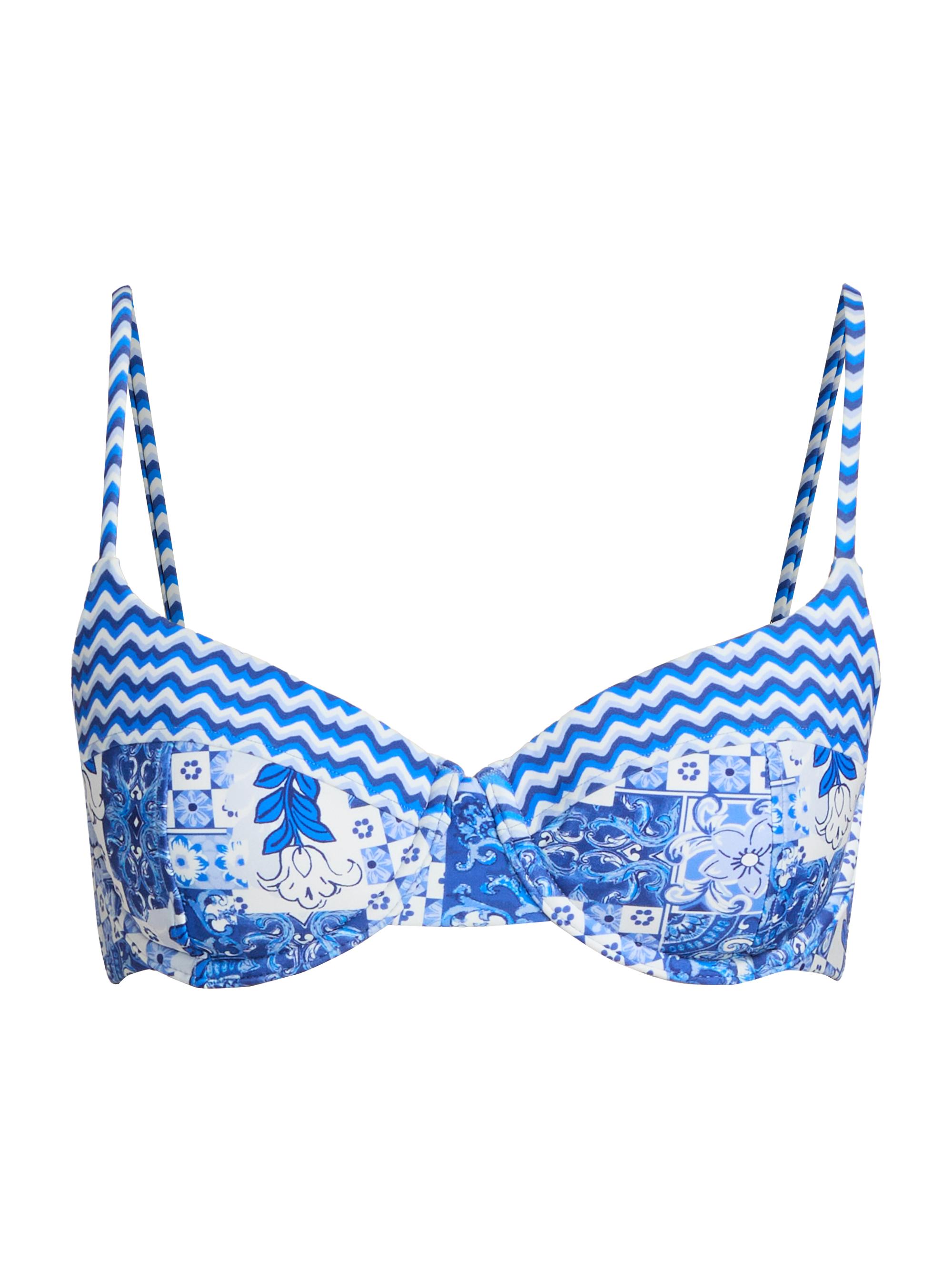 Ramy Brook Women's Mona Printed Bikini Top - Ocean Combo