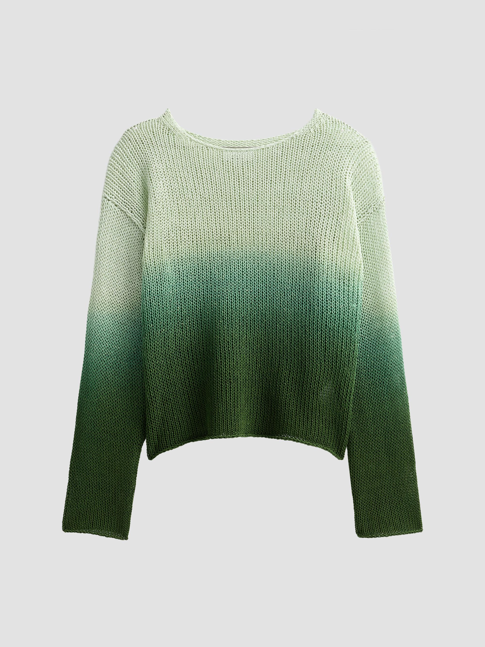Vince Women's Dip-Dye Cotton-Blend Sweater - Sea Dew Combo