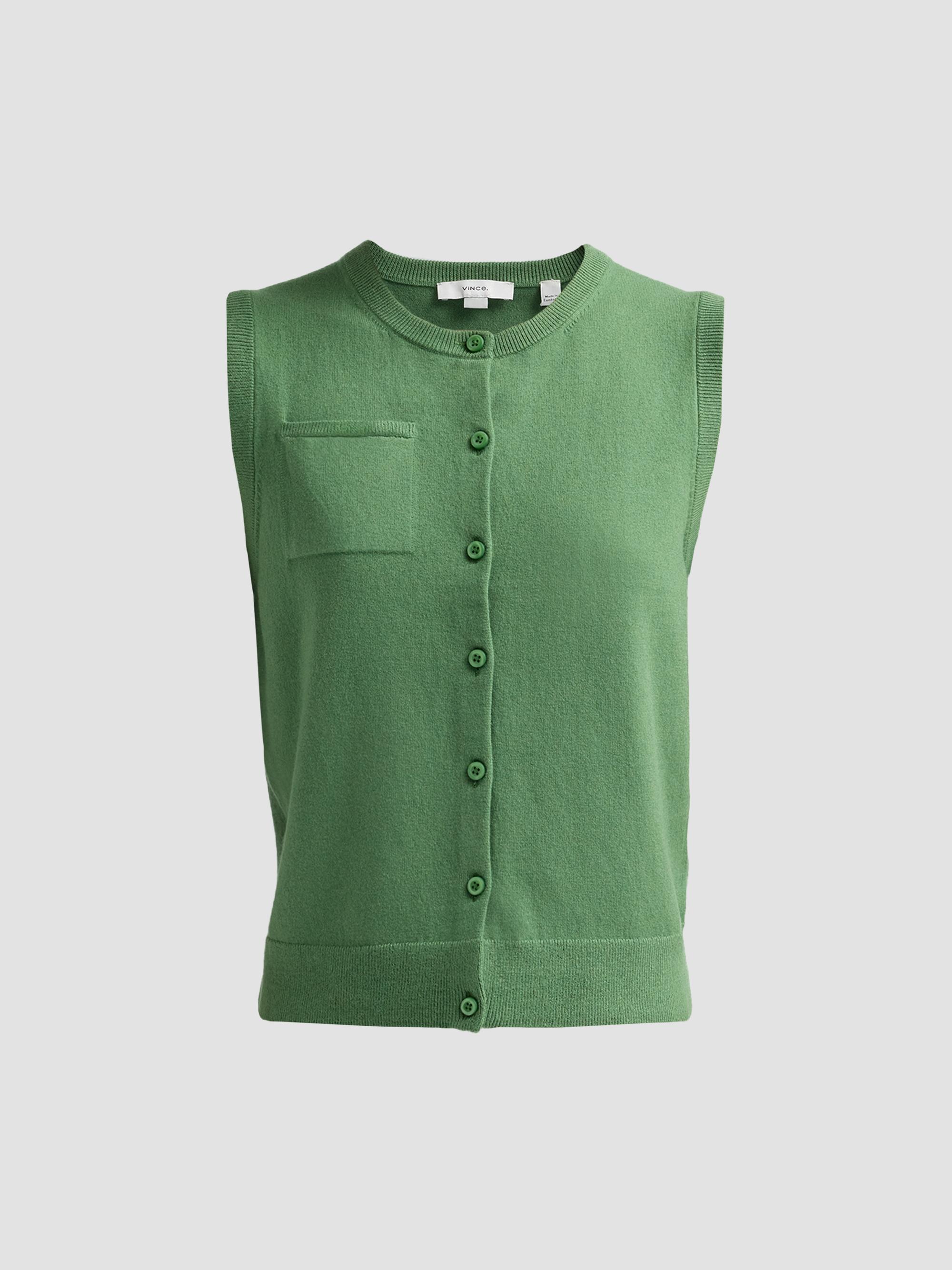 Vince Women's Patch Pocket Cardigan-Style Tank - Garden