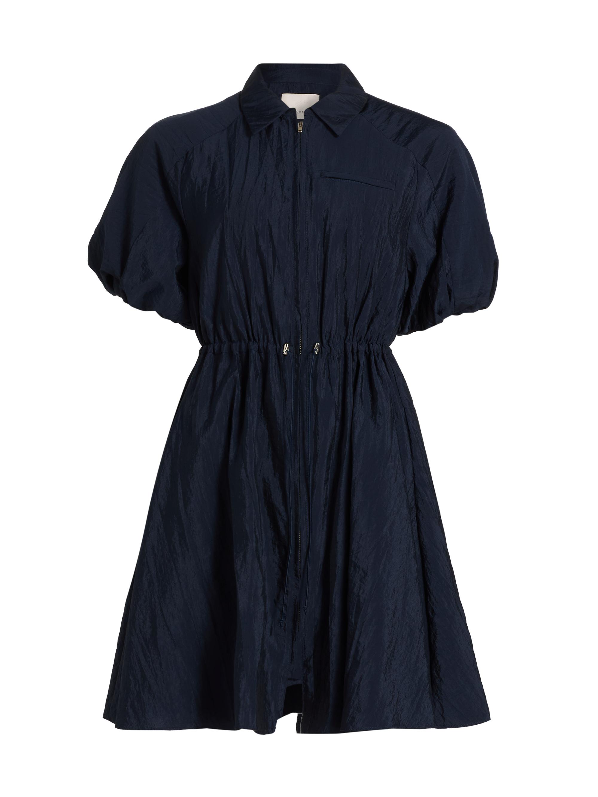 Cinq à Sept Women's Macauly Puff-Sleeve Mini-Shirtdress - Navy
