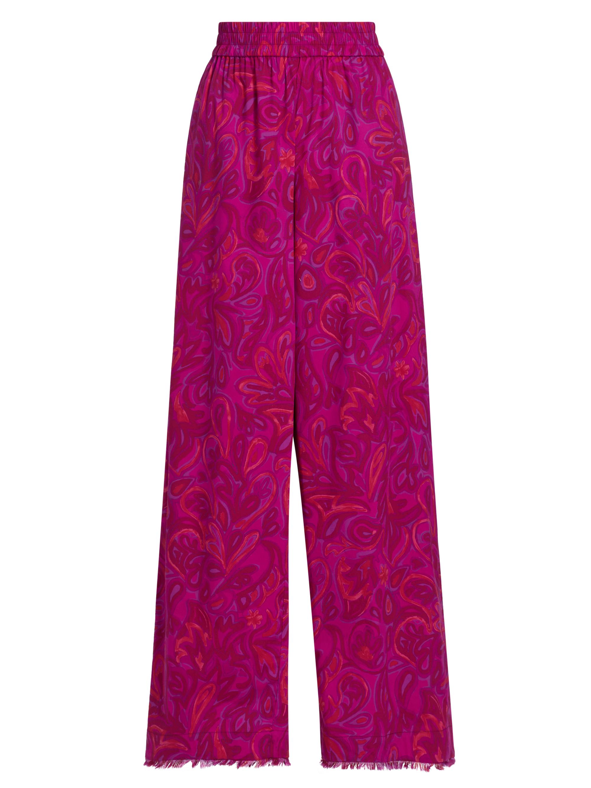 Cinq à Sept Women's Paisley Bloom Ibbie Pants - Purple Garnet Multi