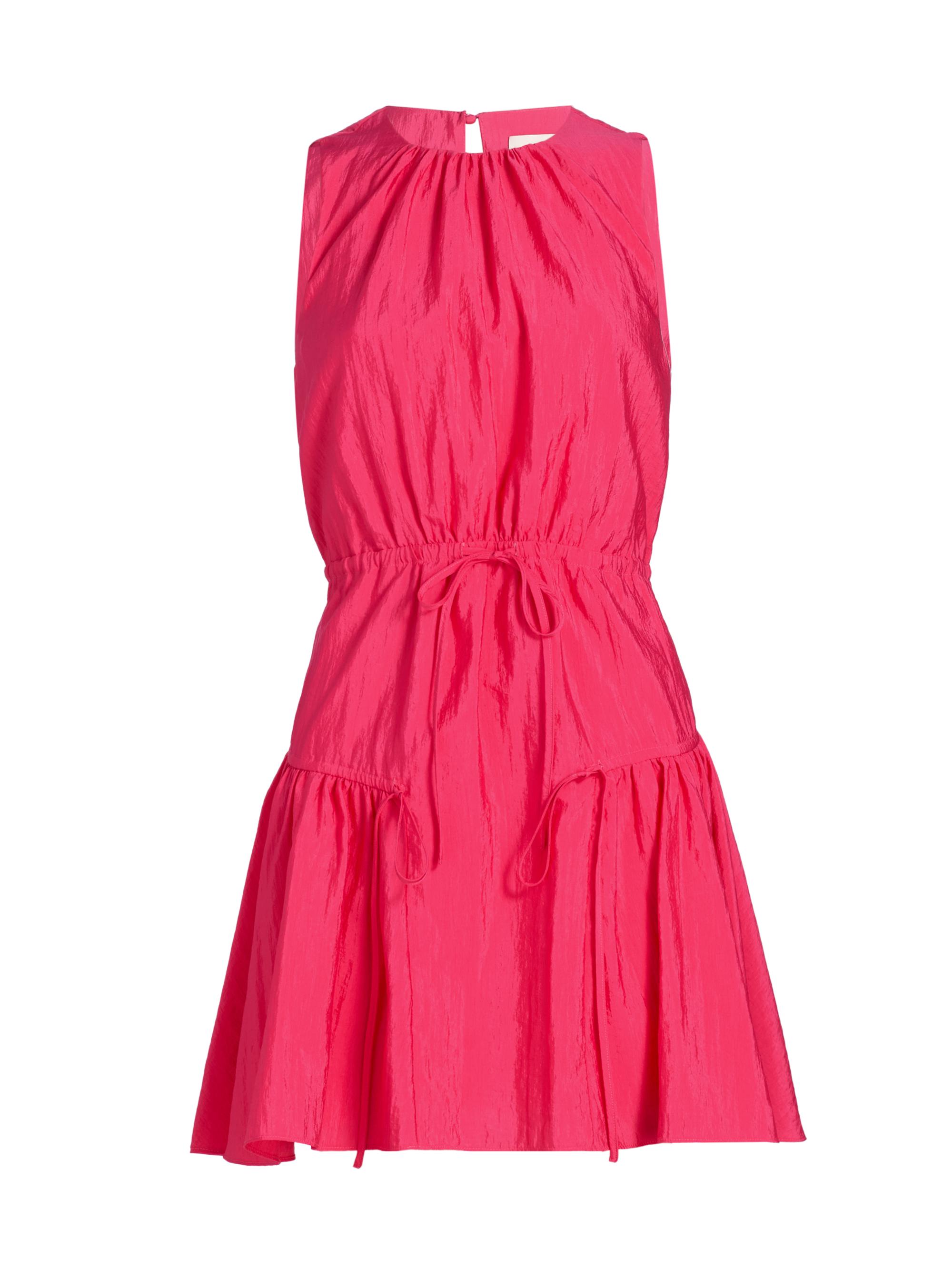 knee length dresses for ladies A-Line Metallic Ruched Stylish Party Dress – DUNTERY main image 0