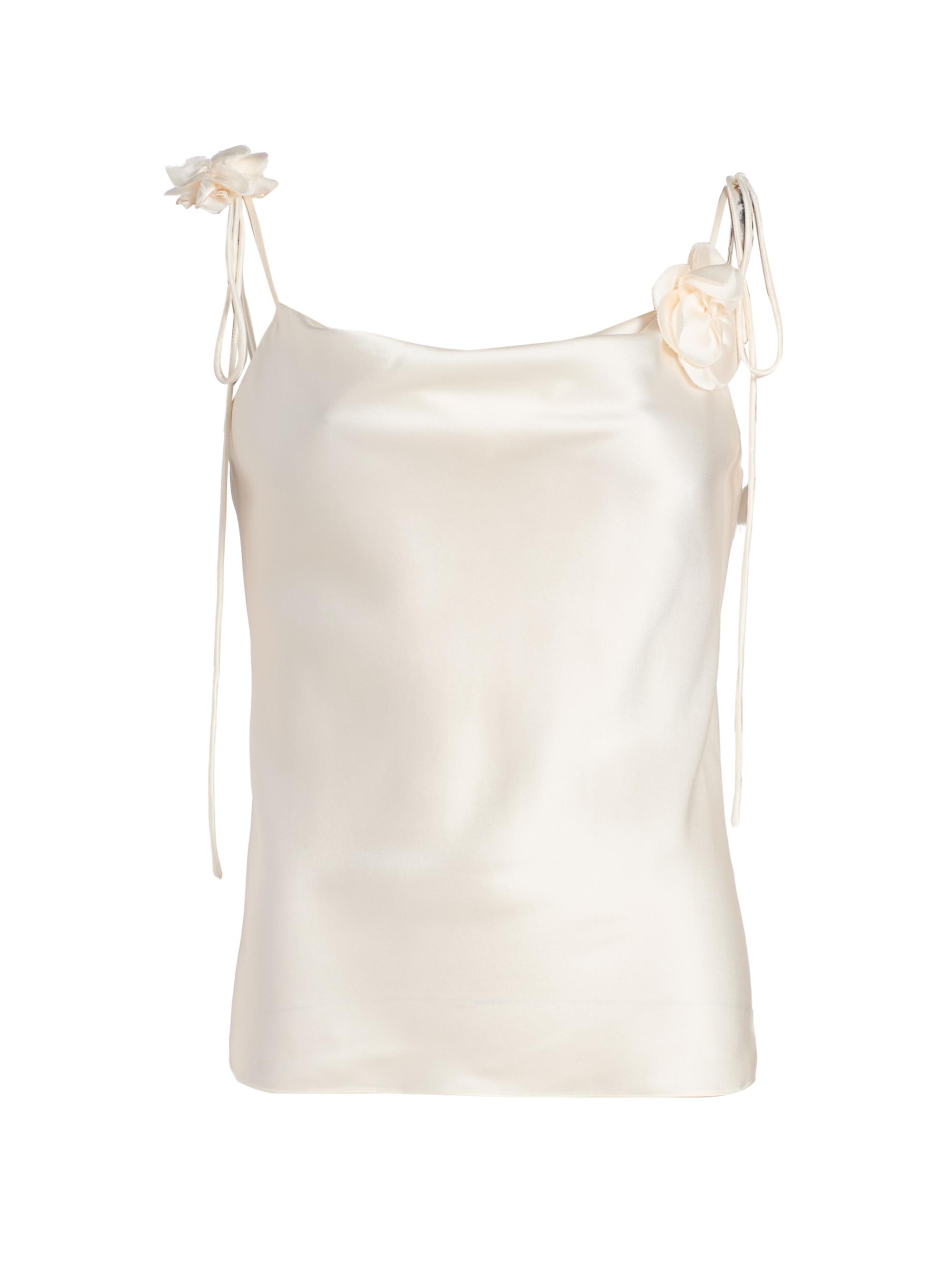 DÔEN Loure Lace-Trim Silk Camisole Top | Saks Fifth Avenue